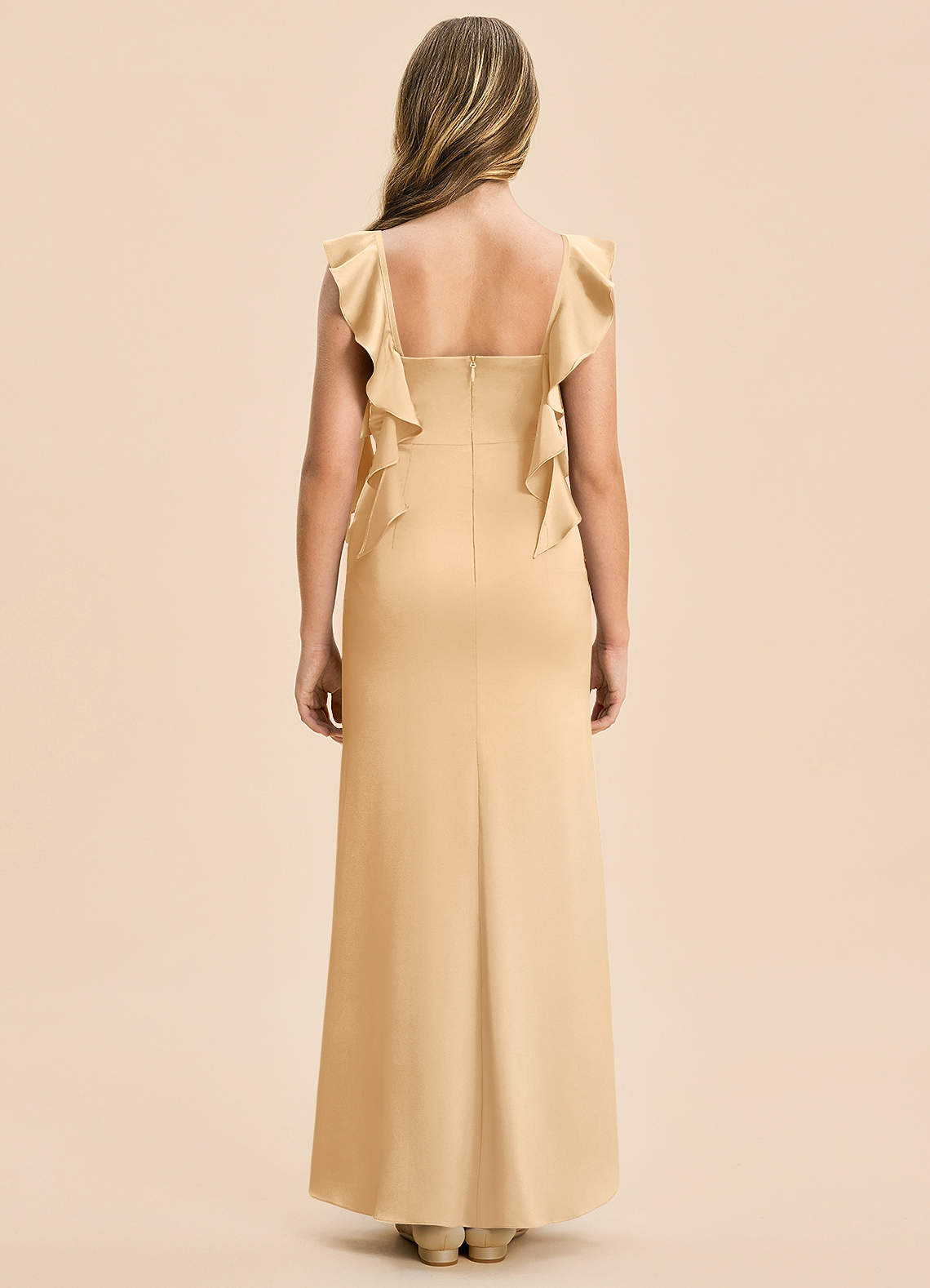 jr bridesmaid dresses gold Azazie Jessamine Junior Dress in homecoming dress with pockets