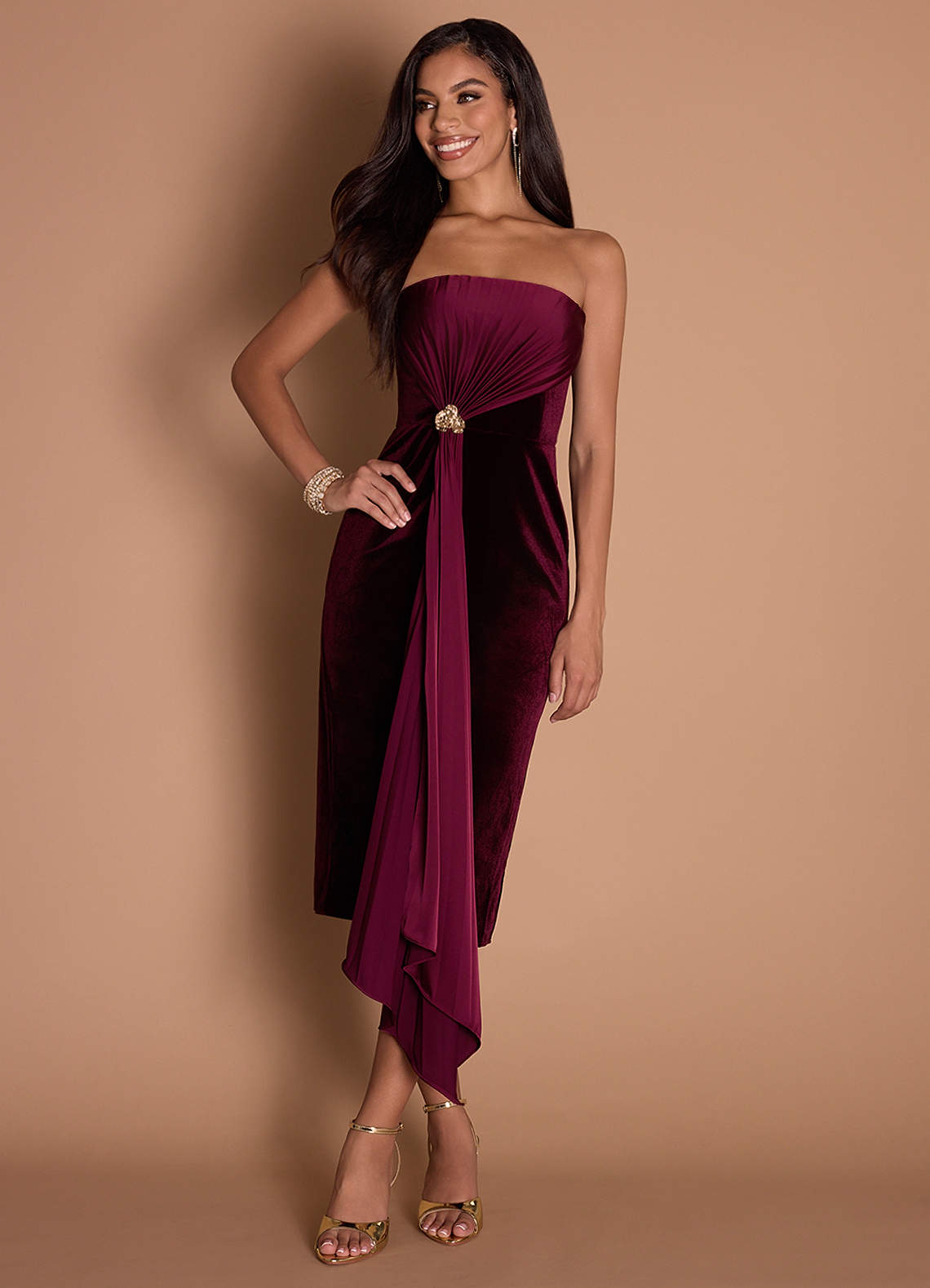 vestido Meio-dia Vinho Glorie image1