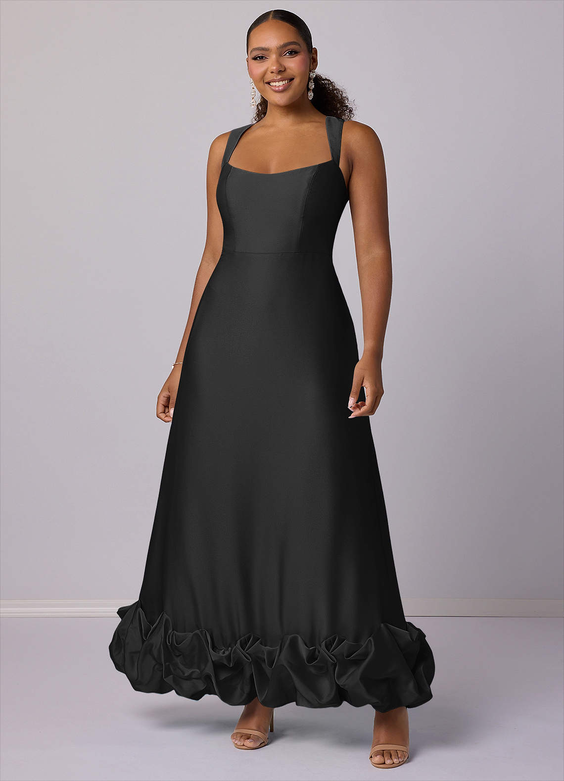 Barbie ♥ Azazie Bridesmaid Dresses A-Line Stretch Satin Ankle-Length Dress with Pockets image5
