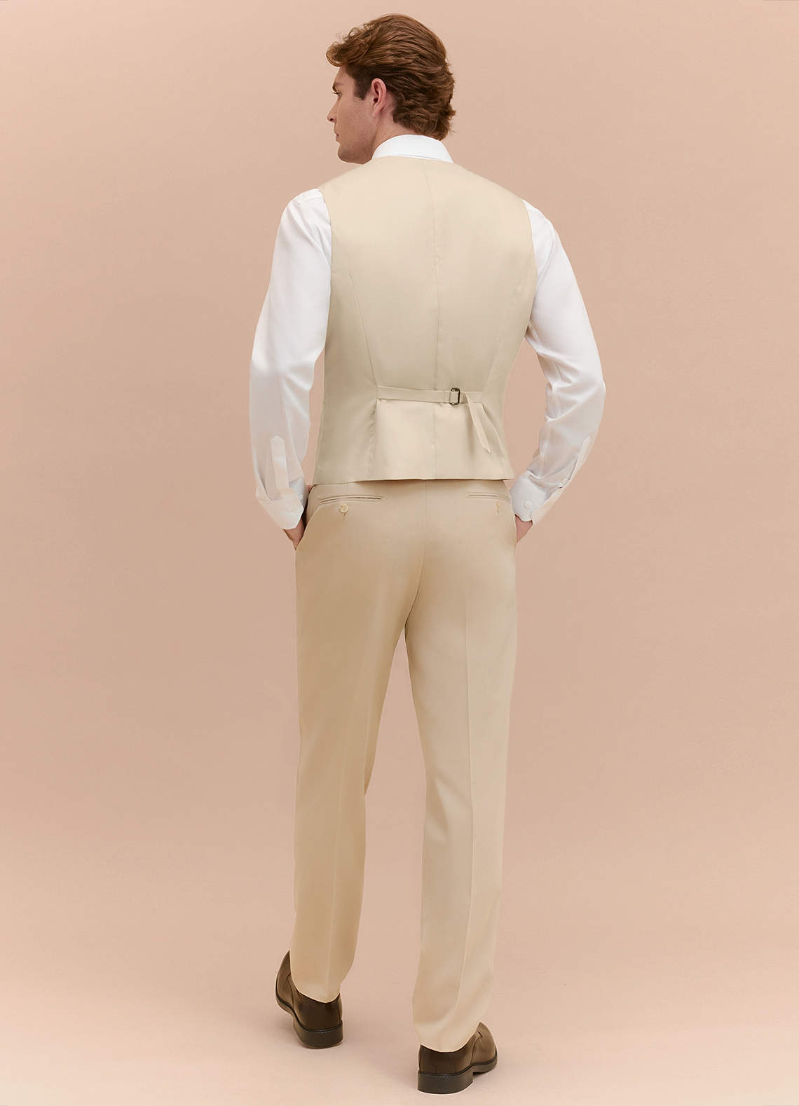 front William Tan Comfort Blend Suit Vest