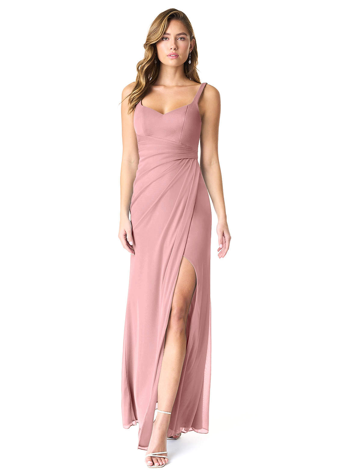 Azazie Verami Bridesmaid Dresses Dusty Rose Mermaid Lace Mesh Dress image1