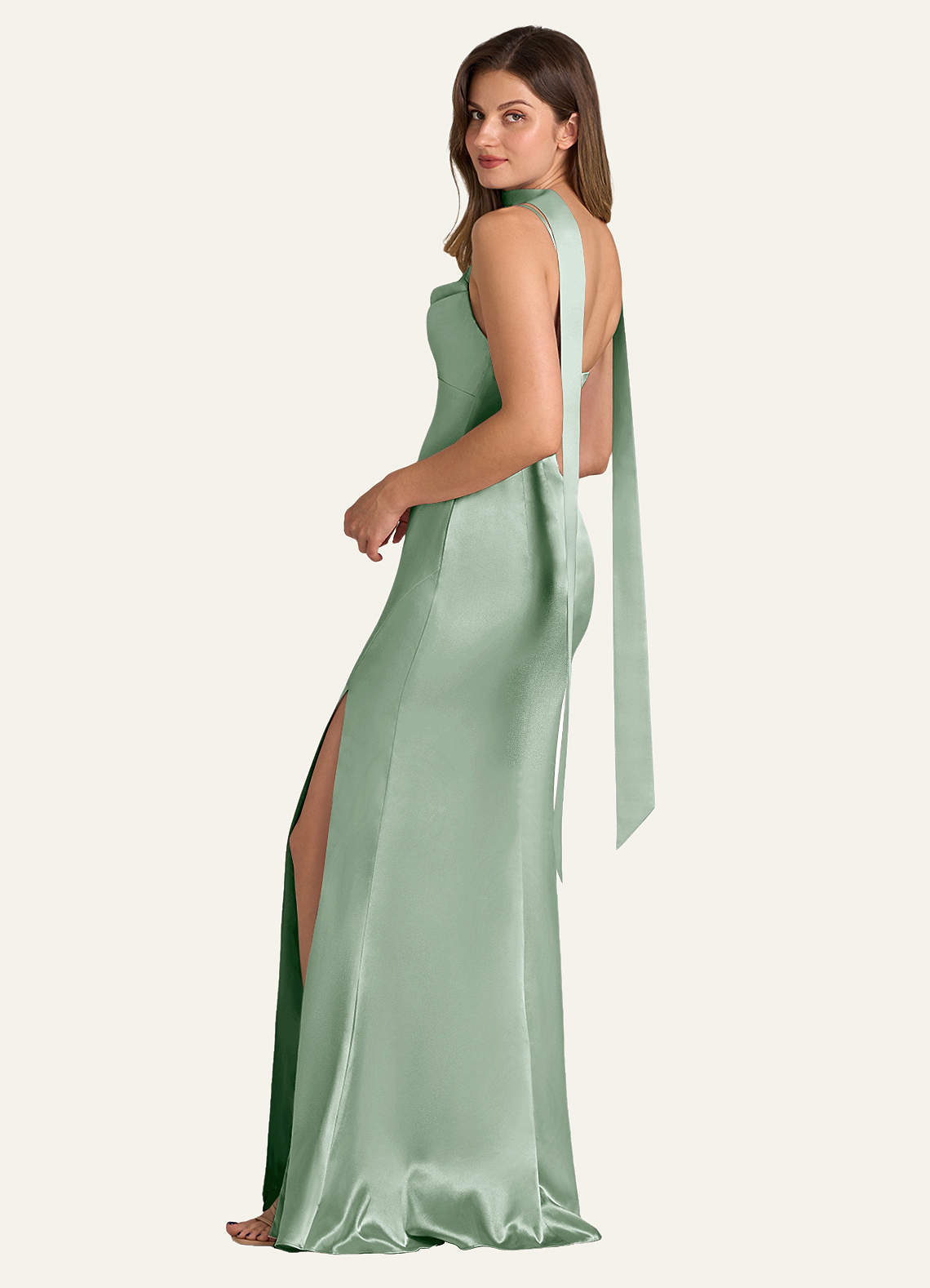 front Azazie Matching Color Matte Satin Scarf