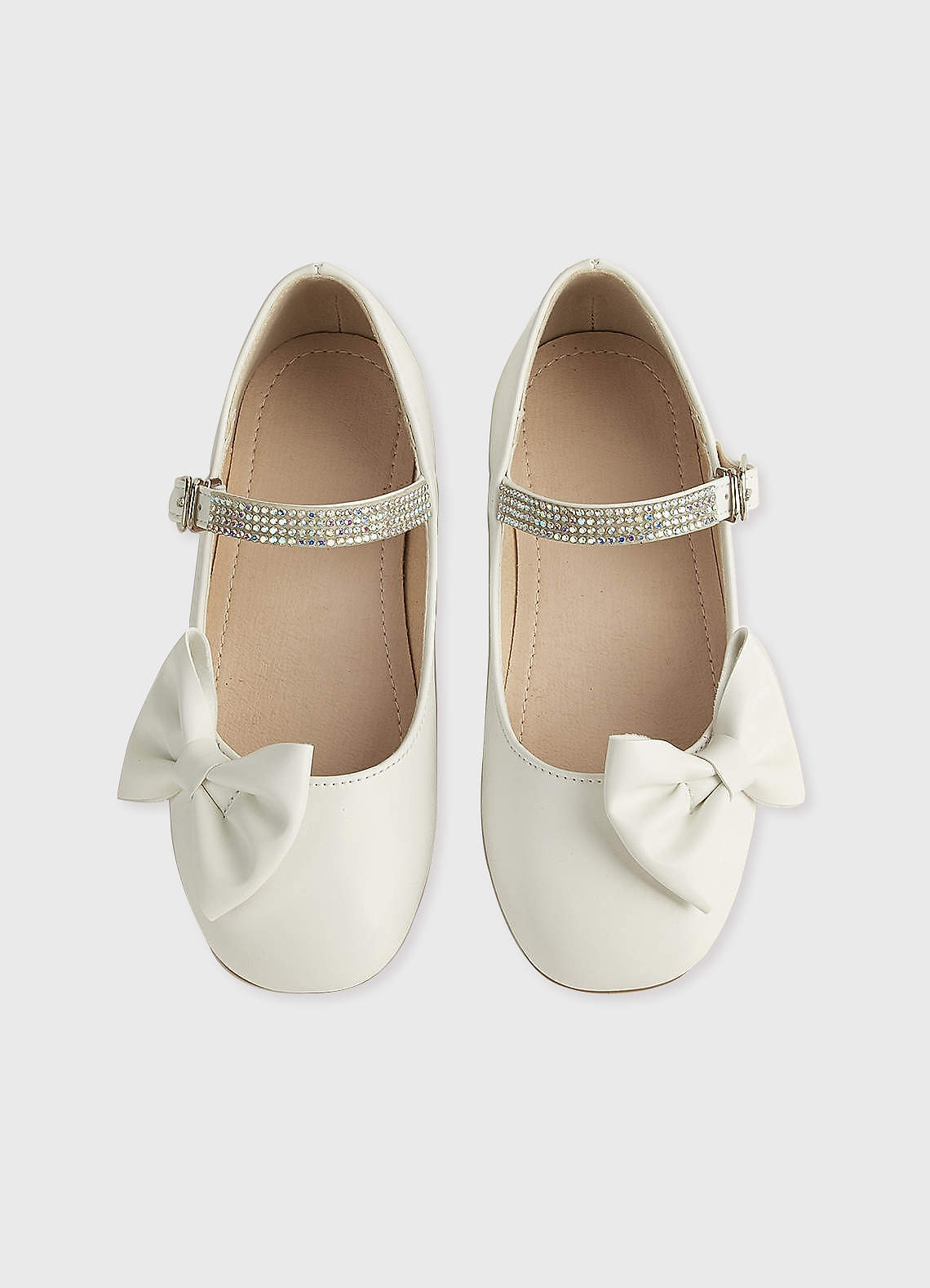 front Bow and Gliter Girls Flat Shoes