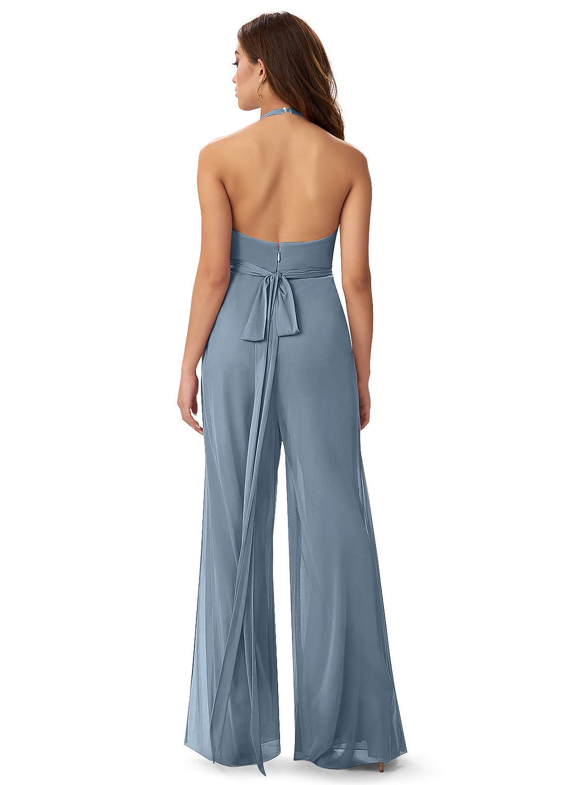 Dusty Blue Azazie Dua Jumpsuit Bridesmaid Dresses