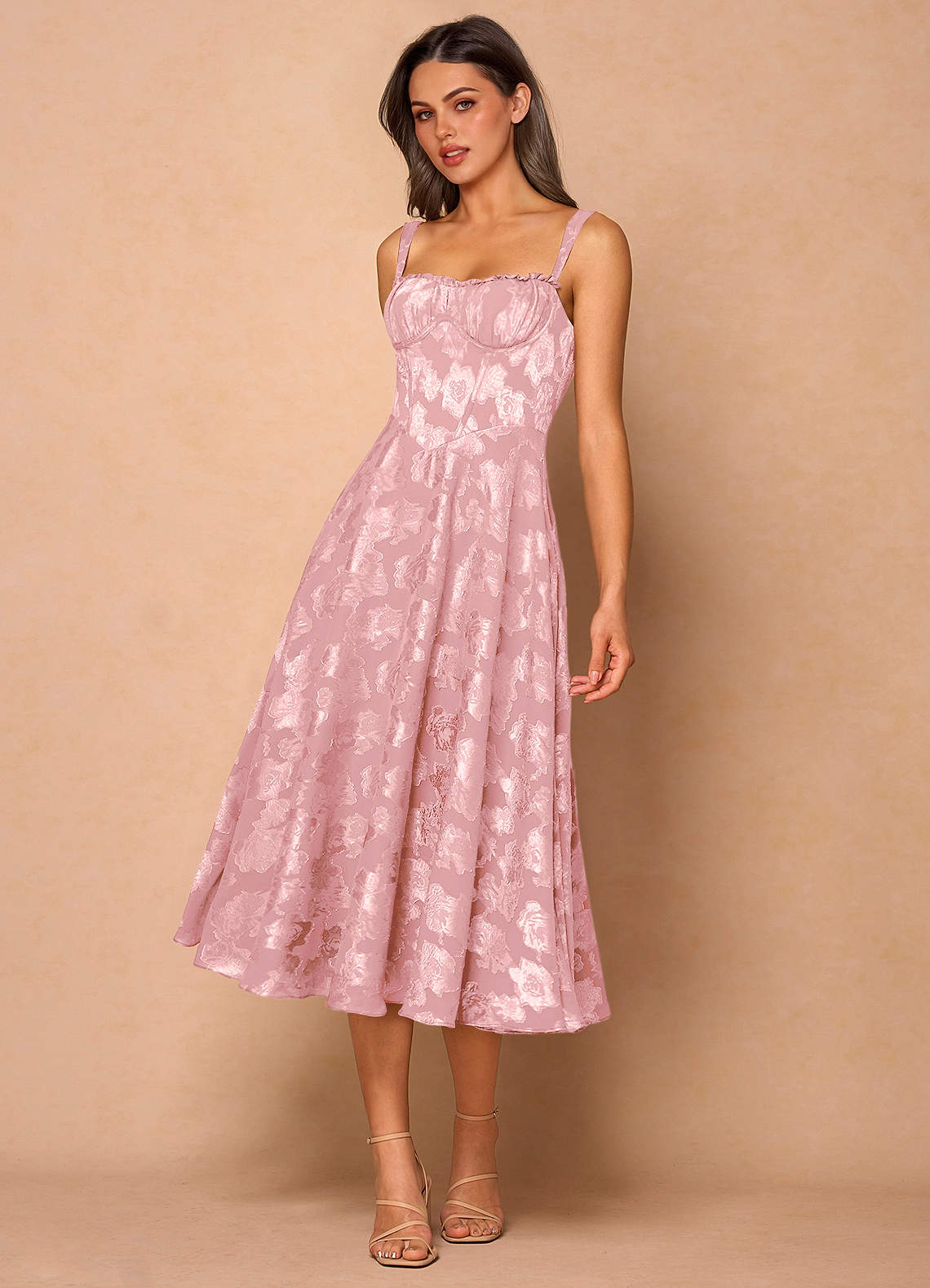 Sylvie Dusty Pink Midi Dress | Azazie