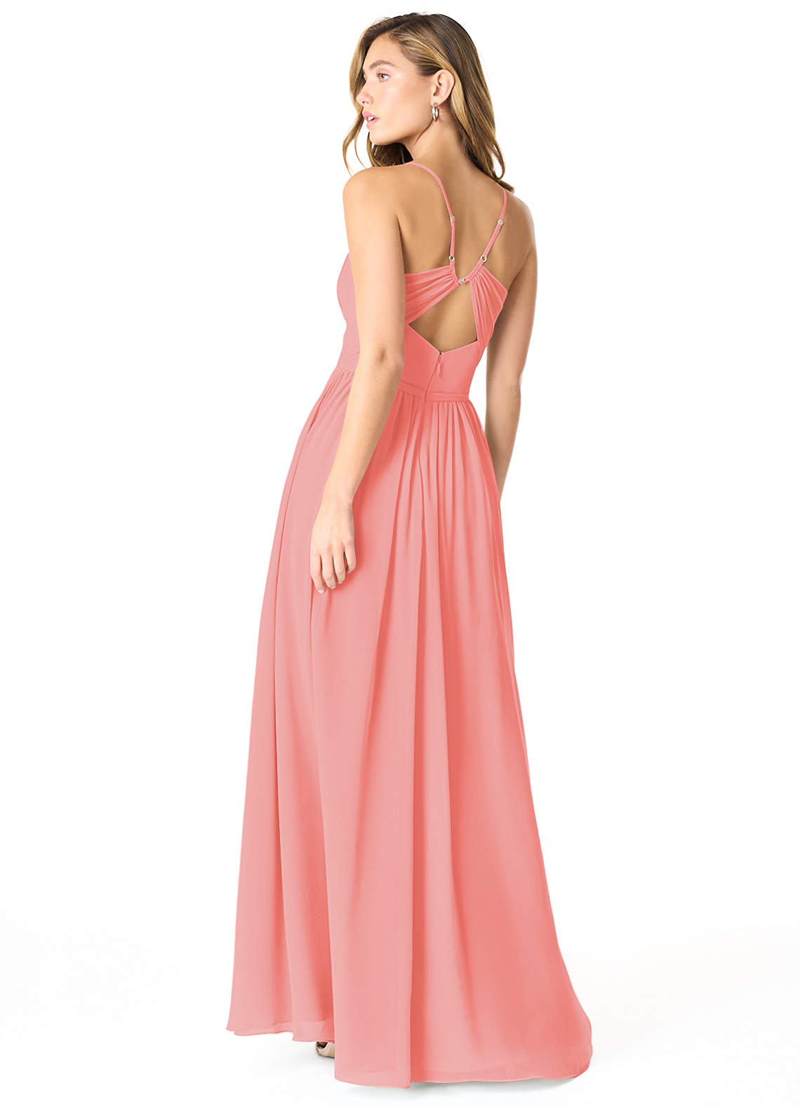 Azazie Cora Bridesmaid Dresses A-Line Pleated Chiffon Floor-Length Dress image1