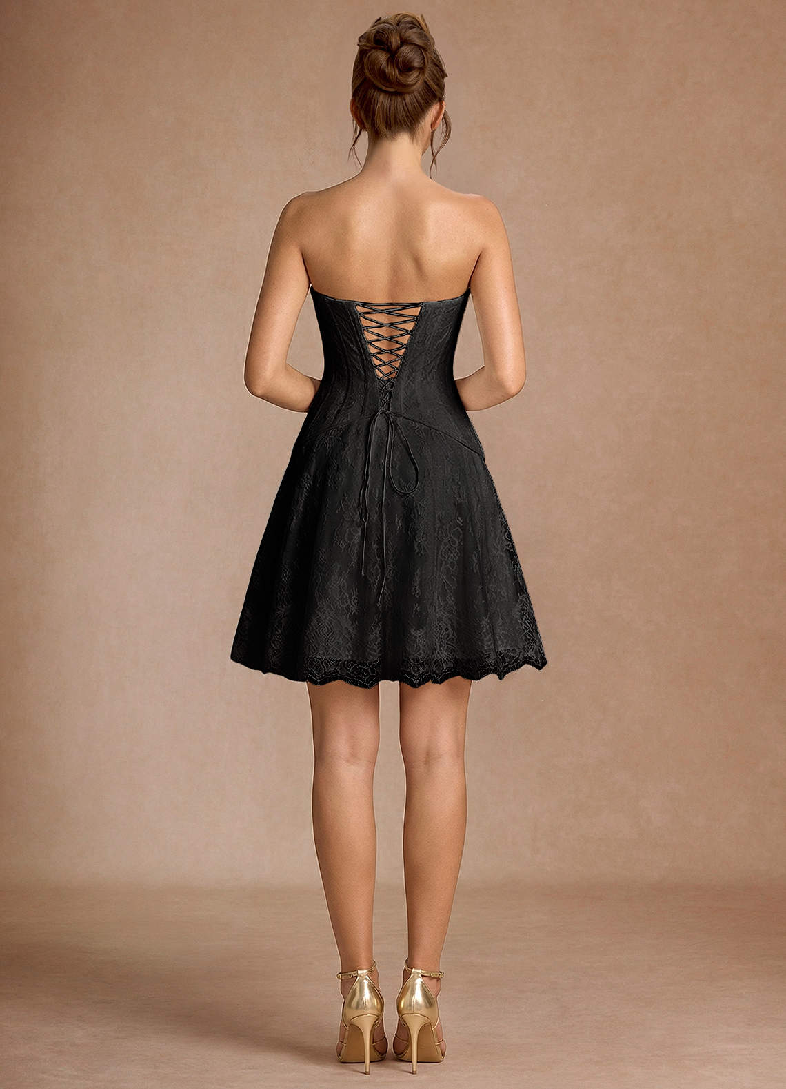 black mini aline dress Ella