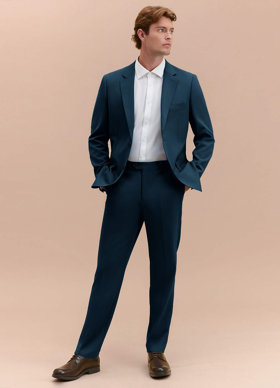 James Dark Navy Structured Stretch Suit | Suit Sets |Azazie