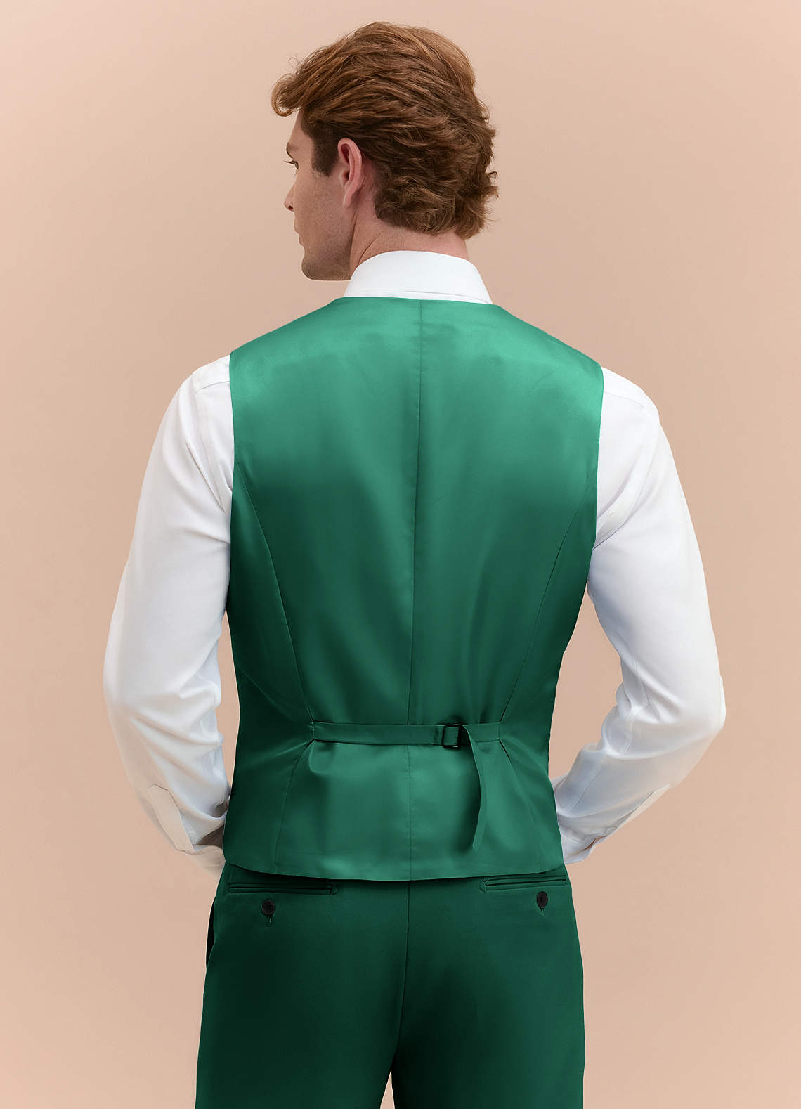front James Emerald Structured Stretch Suit Vest