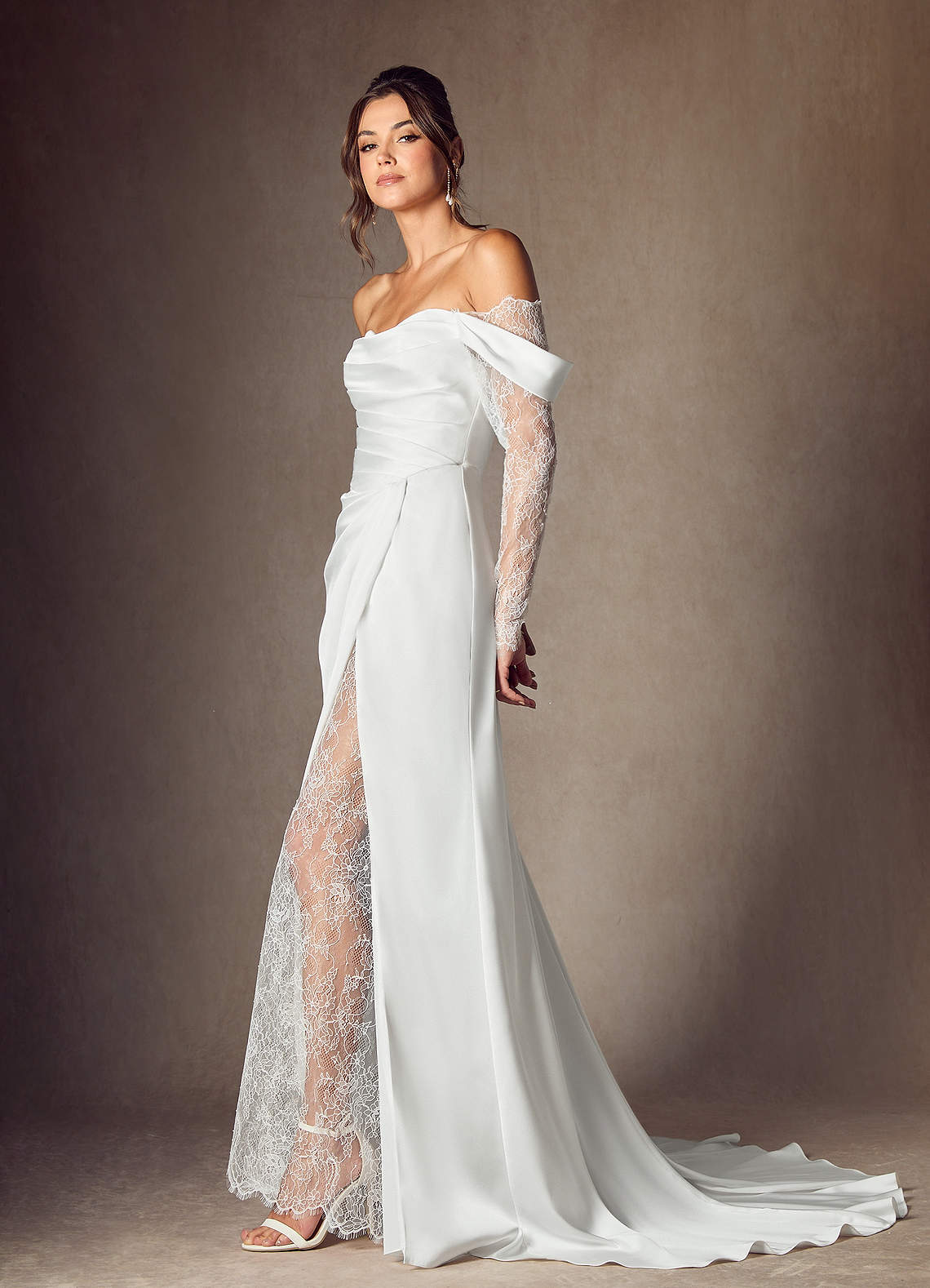 Azazie Alexa Wedding Dresses Diamond White A-Line Sweetheart Neckline Lace Dress image6