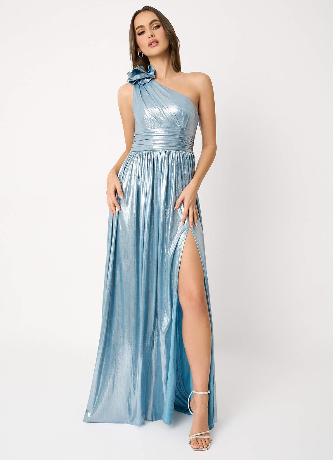Ivy Aqua Blue Pleated Gown image2