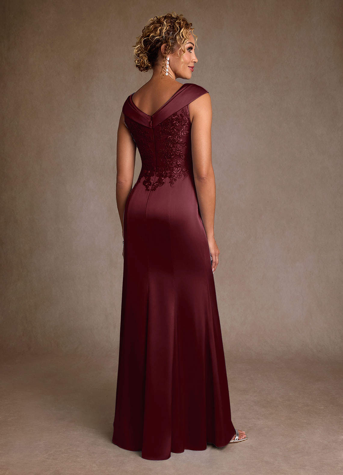 Azazie Santa Monica vestidos de madre de la novia Vestido de Cabernet de Encaje de Corte en A image1