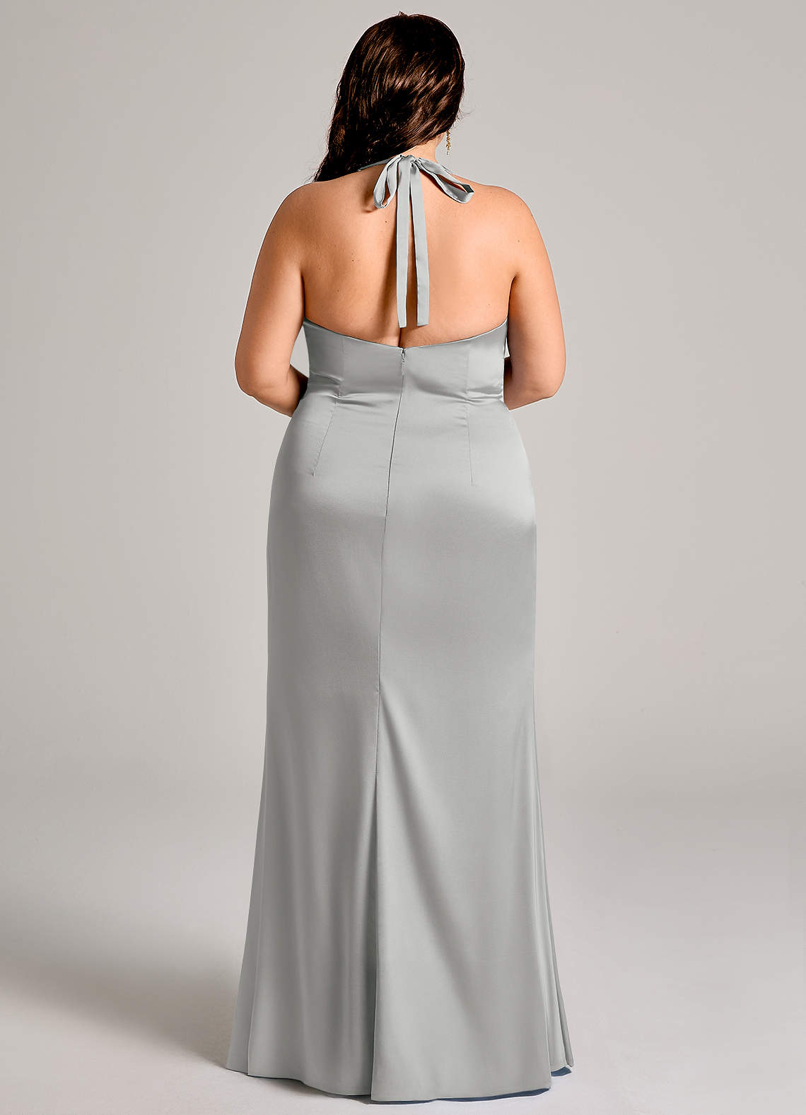 Azazie Valerie Brudtärnklänningar Klä av Sjöjungfru i Stretch Satin Plisserad Silver image11