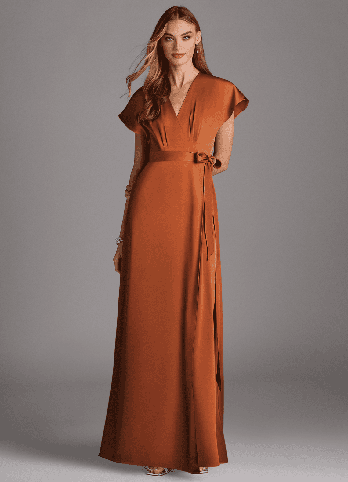 Azazie Nico Ready to Ship Cinnamon Stretch Satin Bridesmaid Dresses | Azazie Azazie Nico Ready to Ship Cinnamon Stretch Satin Bridesmaid Dresses | Azazie