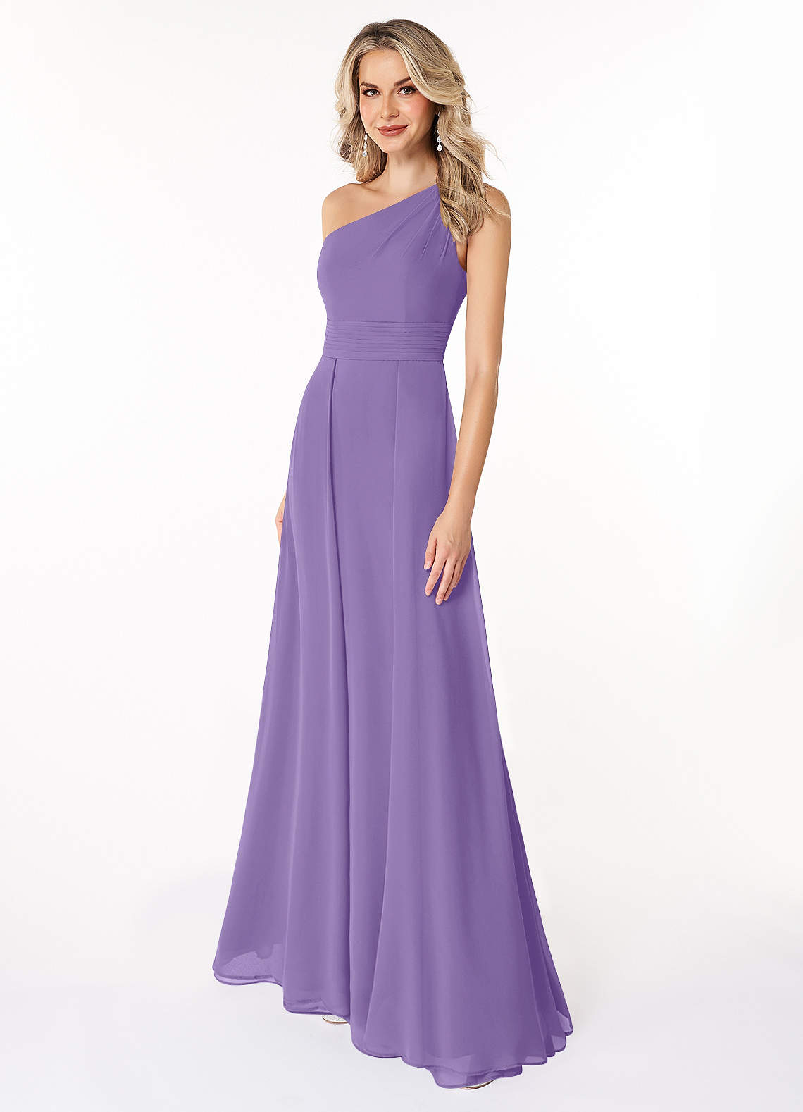 Azazie Dallas Jurken voor bruidsmeisjes Jurk van Chiffon met A-Lijn One-Shoulder Tahiti image1