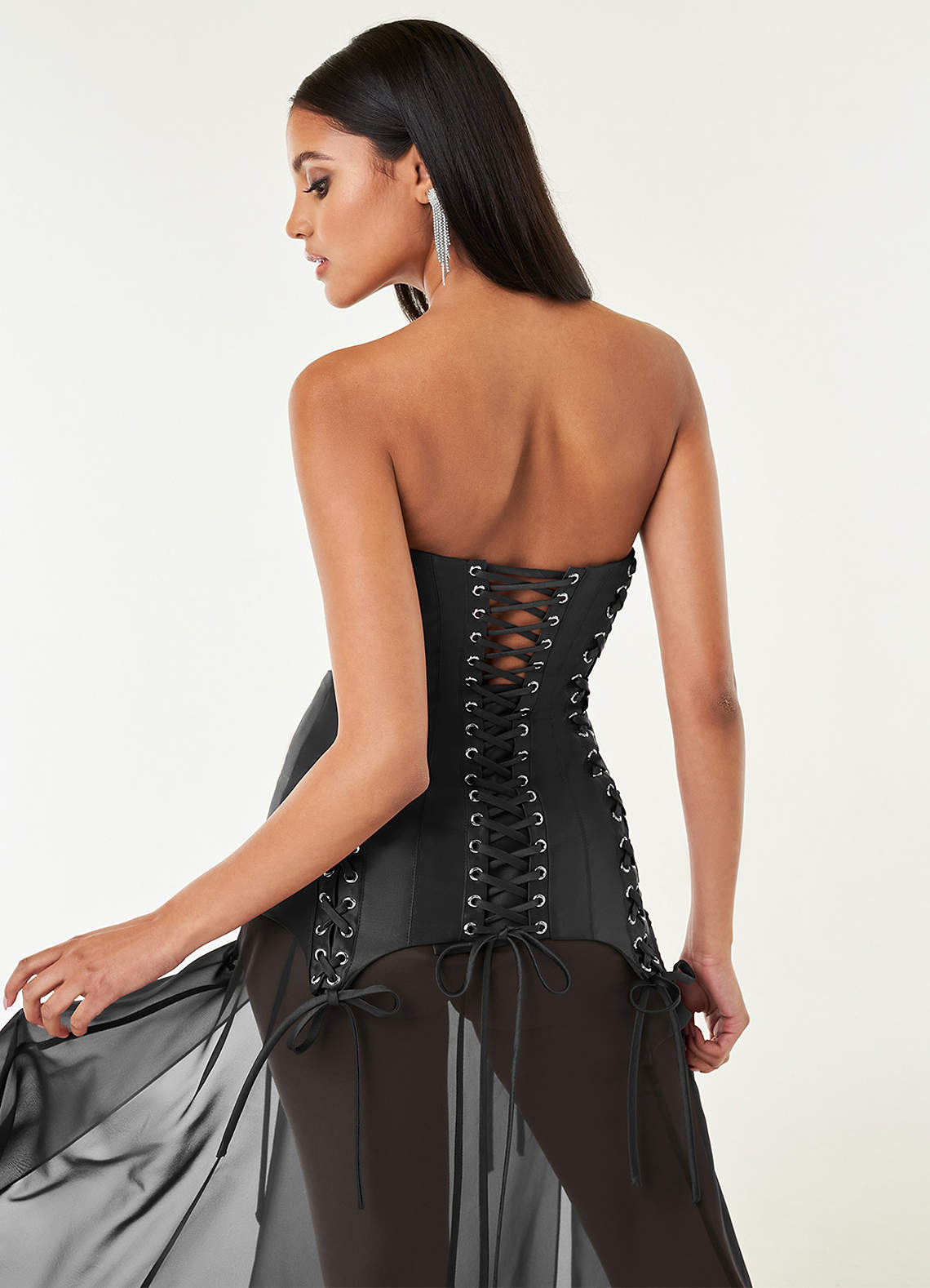 nadia corset dress Black Two-Piece Ethnic Wear Women Plus size dresses Embody dark feminine energy Size:US Size 20W Homecoming dress