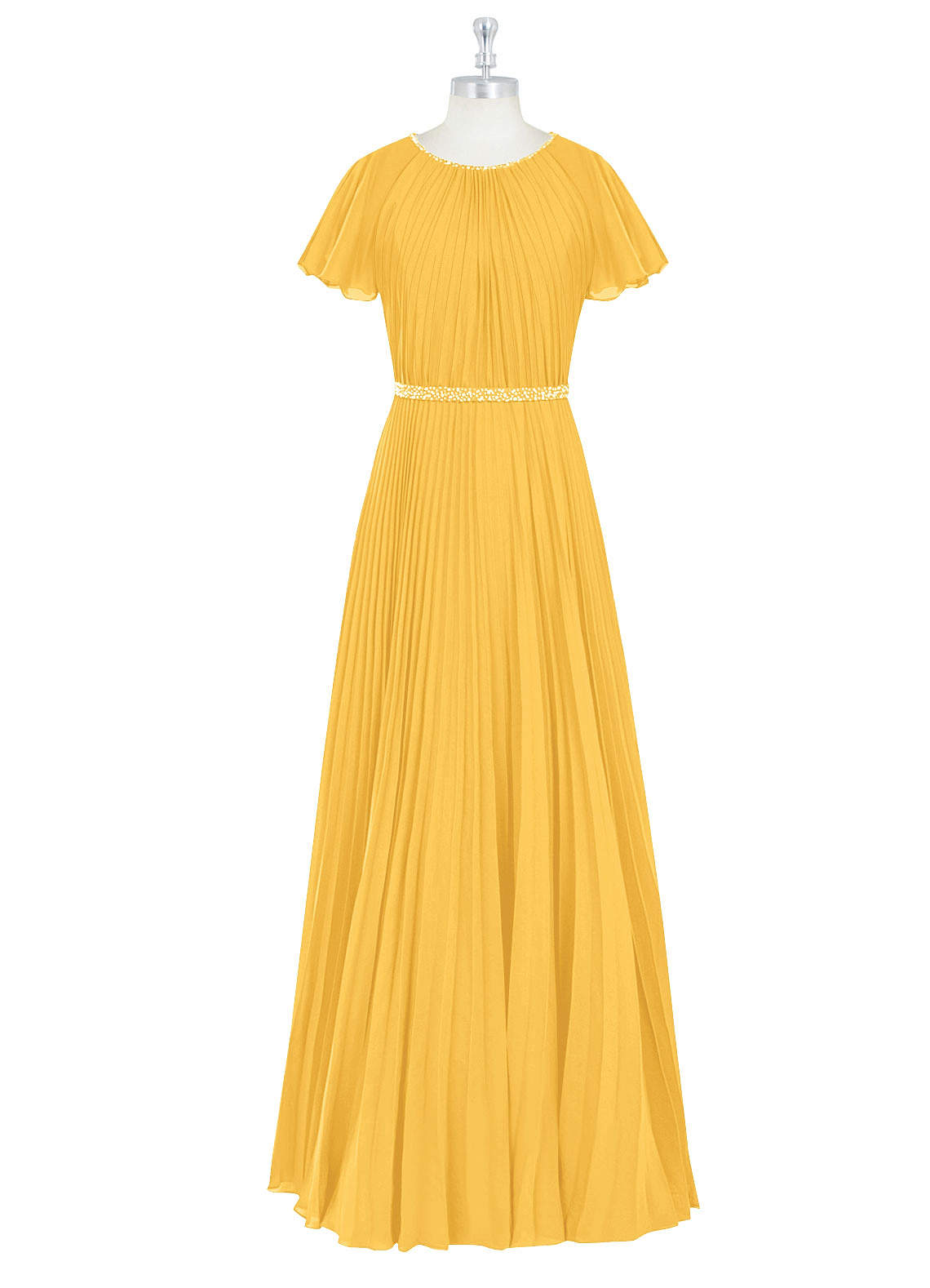 Azazie Kara Modest Bridesmaid Dresses A-Line Pleated Chiffon Floor-Length Dress image6