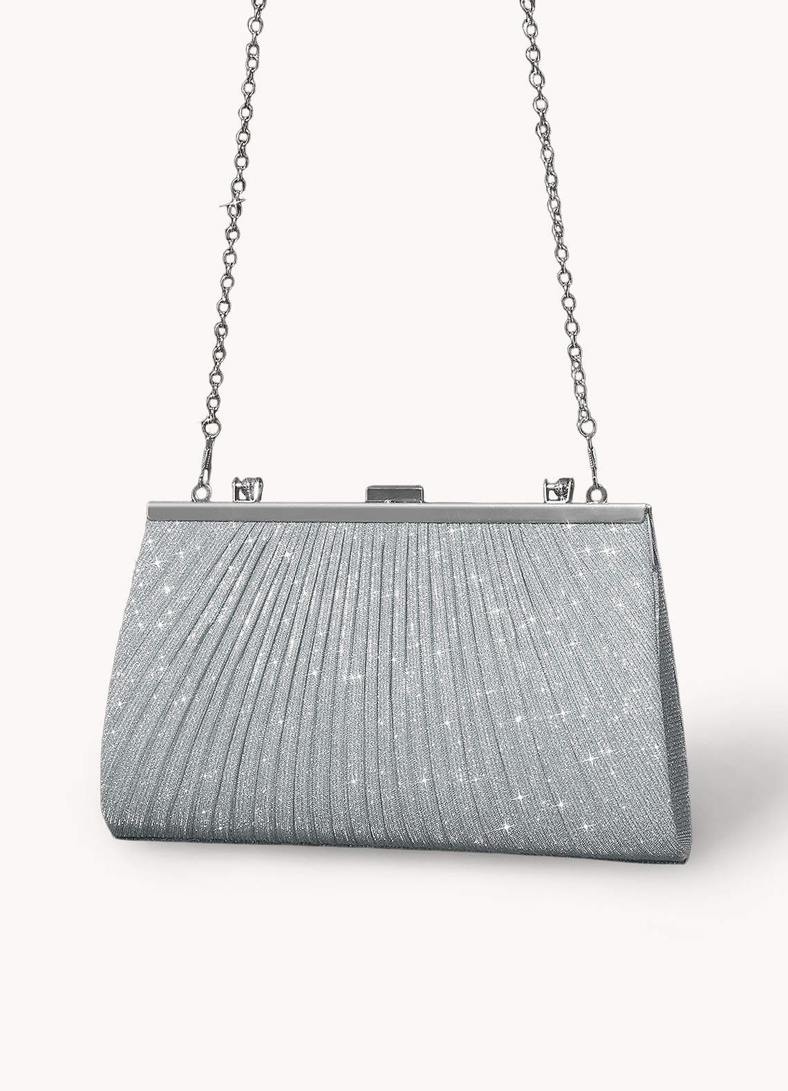 front Glitter Pleated Handbag