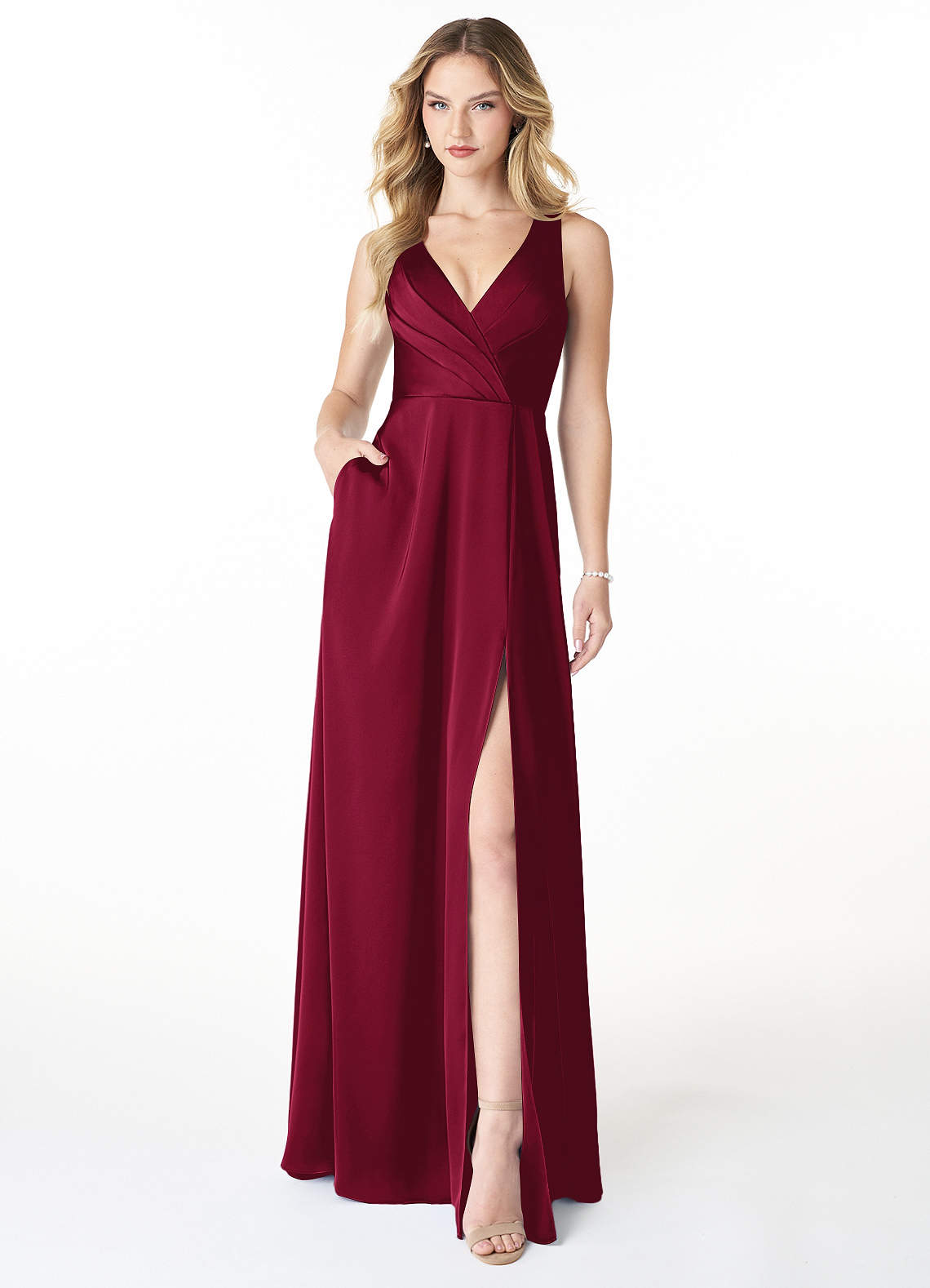 Womens Dresses Velvet Dress Nelly Nelly Merlot Maxi Dress Azazie DE