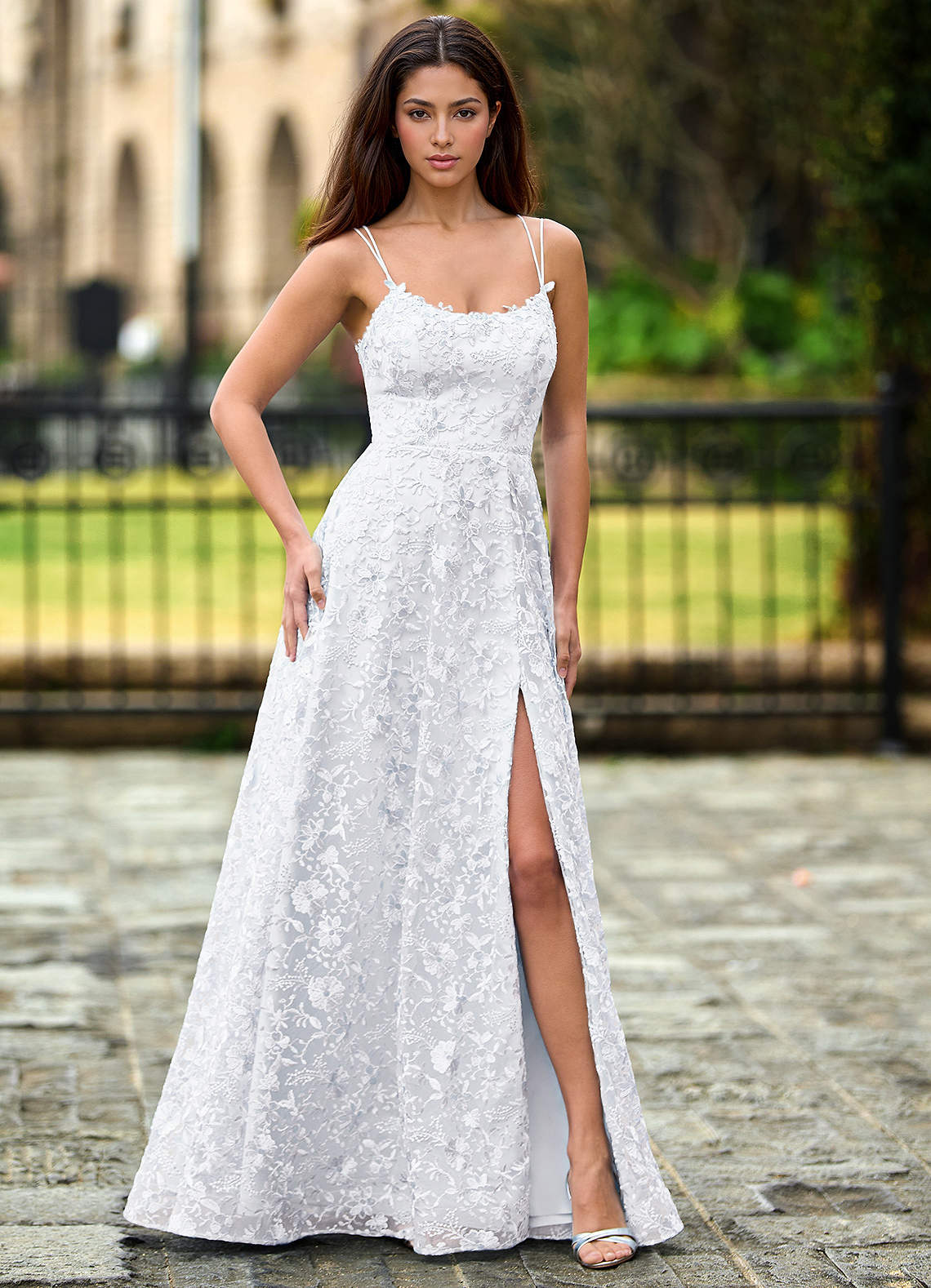 Magnolia Ivory Sequined Lace Flowers Prom Dress Prom and Homecoming Dresses | Azazie UK Magnolia Ivory Sequined Lace Flowers Prom Dress Prom and Homecoming Dresses | Azazie UK