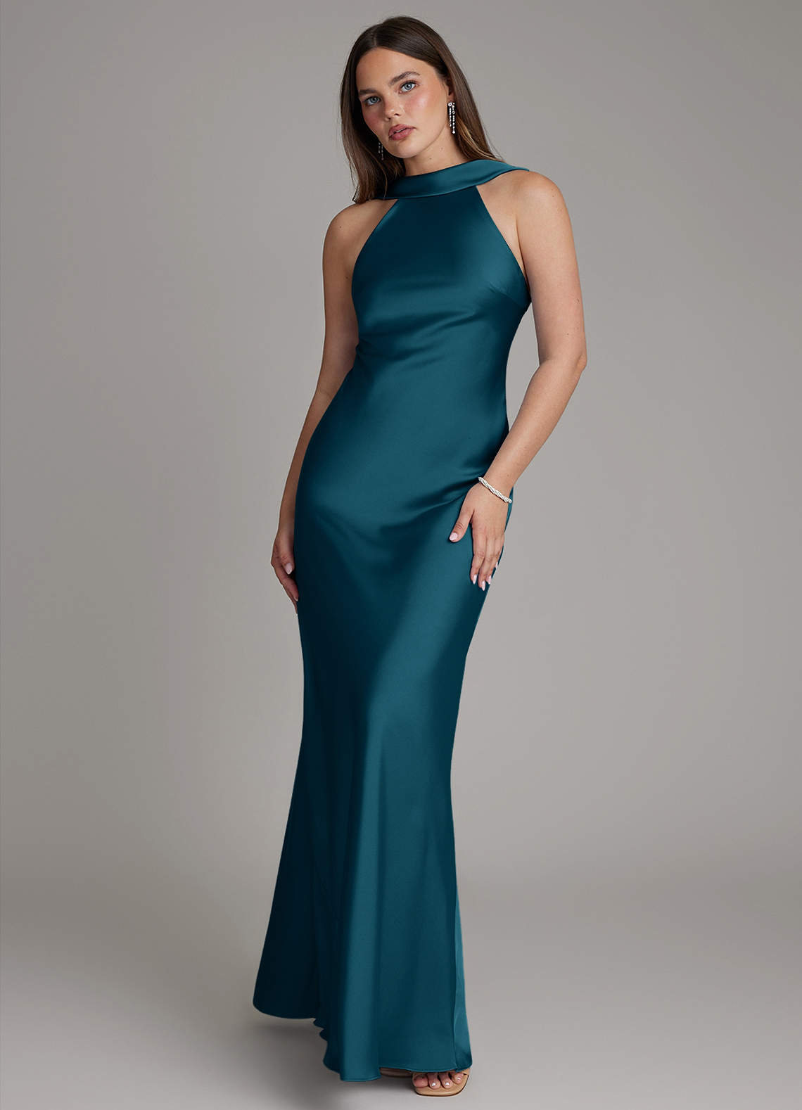 ink blue satin dress Azazie Dimitra Size:AU/US 9 | EU 40 making it an excellent Hyper-femme Buy QUIERO Women Black