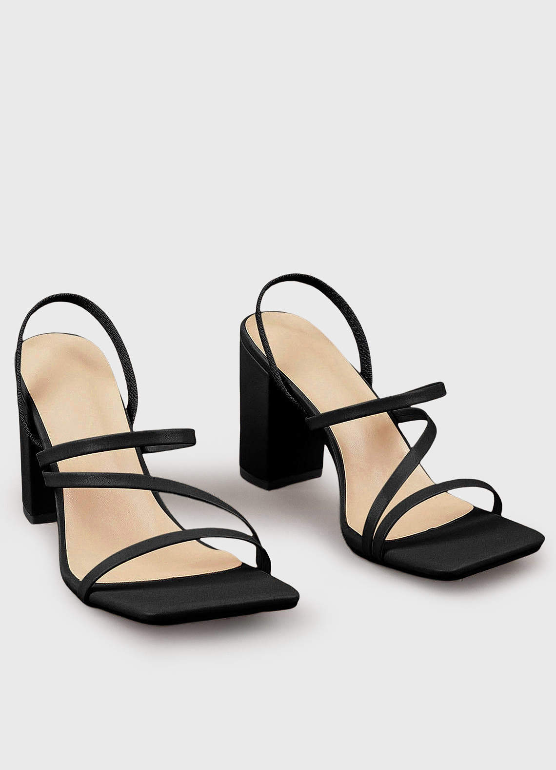 front Strappy Block Heeled Sandals