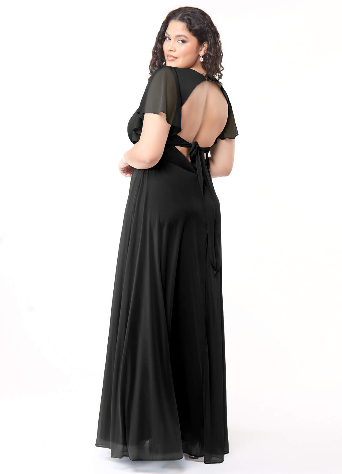 Azazie Induh Ready to Ship Black Mesh Bridesmaid Dresses | Azazie
