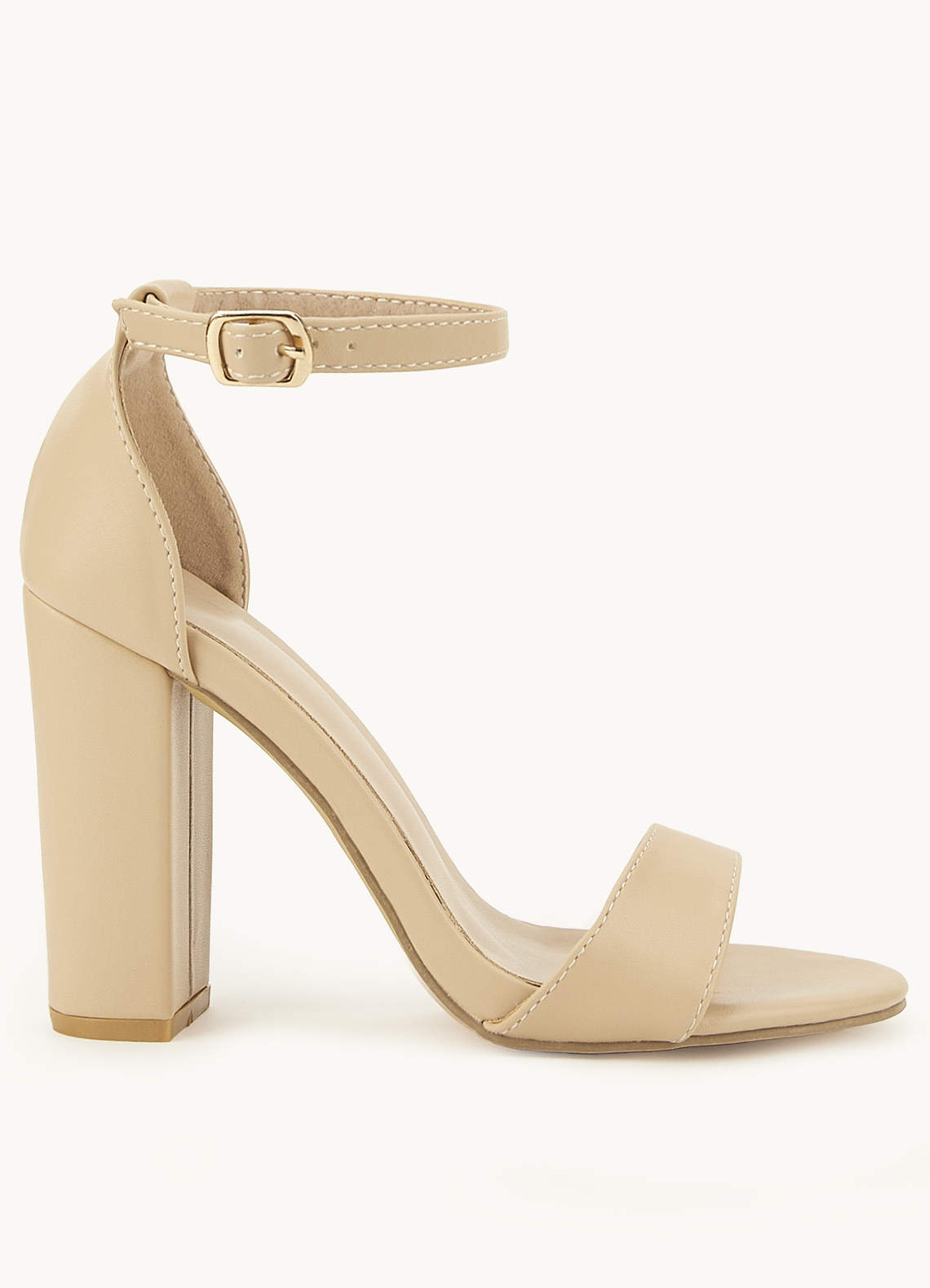 Leather nude block heels best sale