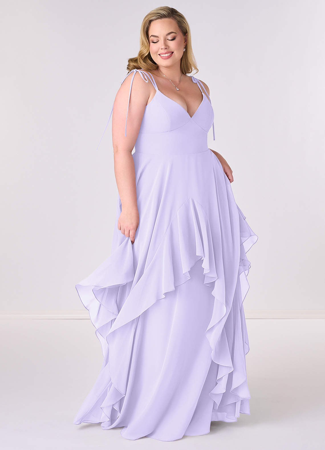 Women Tiered A-Line Chiffon Dress