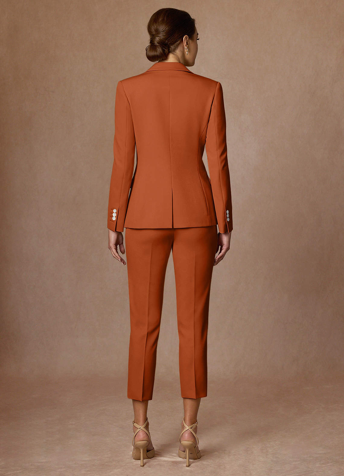 front Kennedy Burnt Orange Refined Weave  Performance Dress Pants