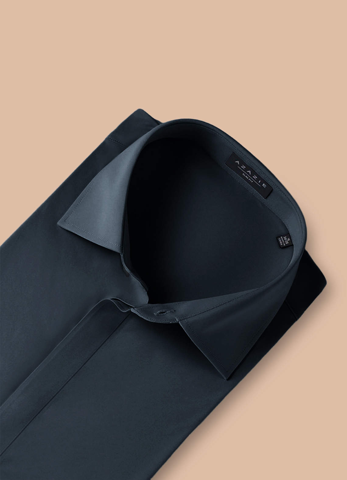 front Noah Navy Blue Performance Stretch Dress Shirt