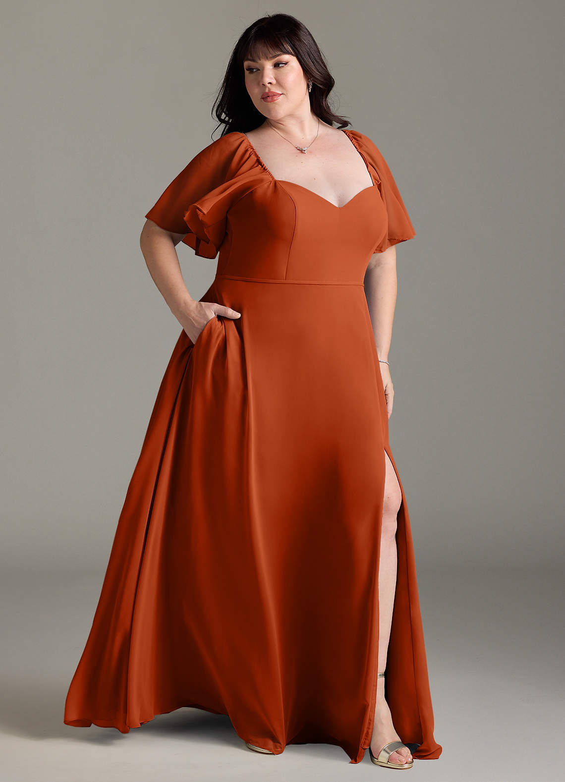 chloe orange dress Azazie Chloe