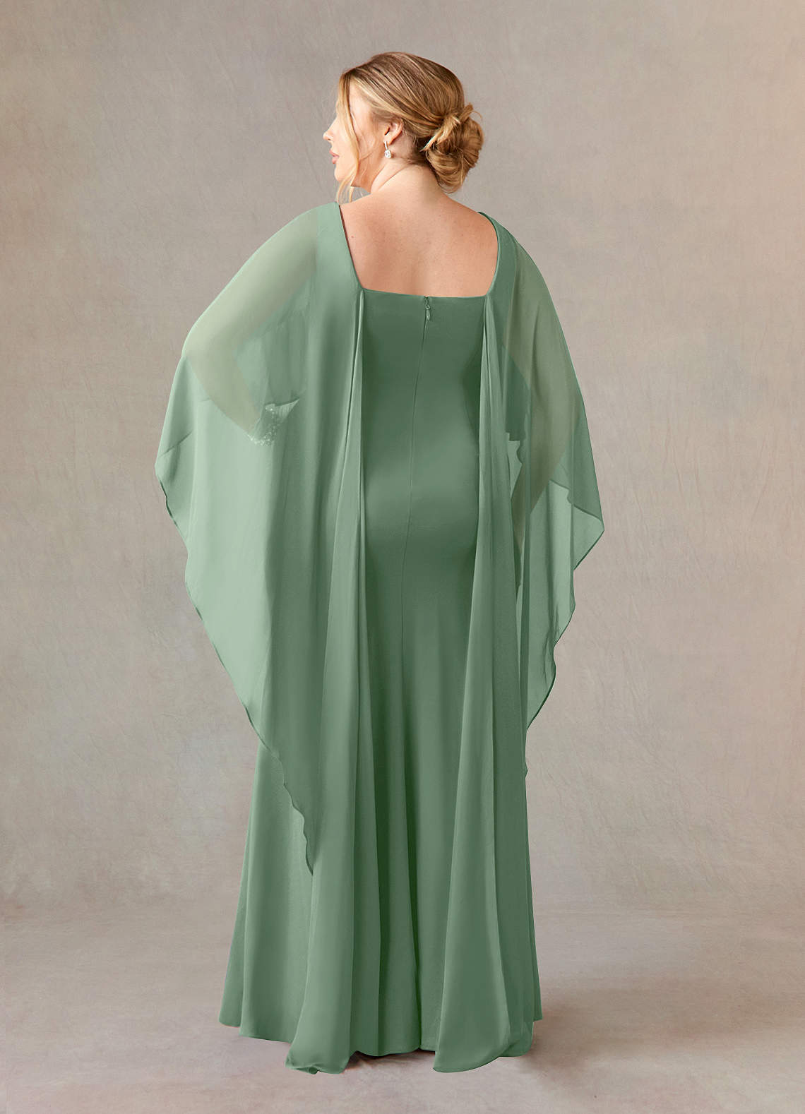 Azazie Dion Mother of the Bride Dresses Matcha Sheath Scoop Stretch Crepe Dress image8