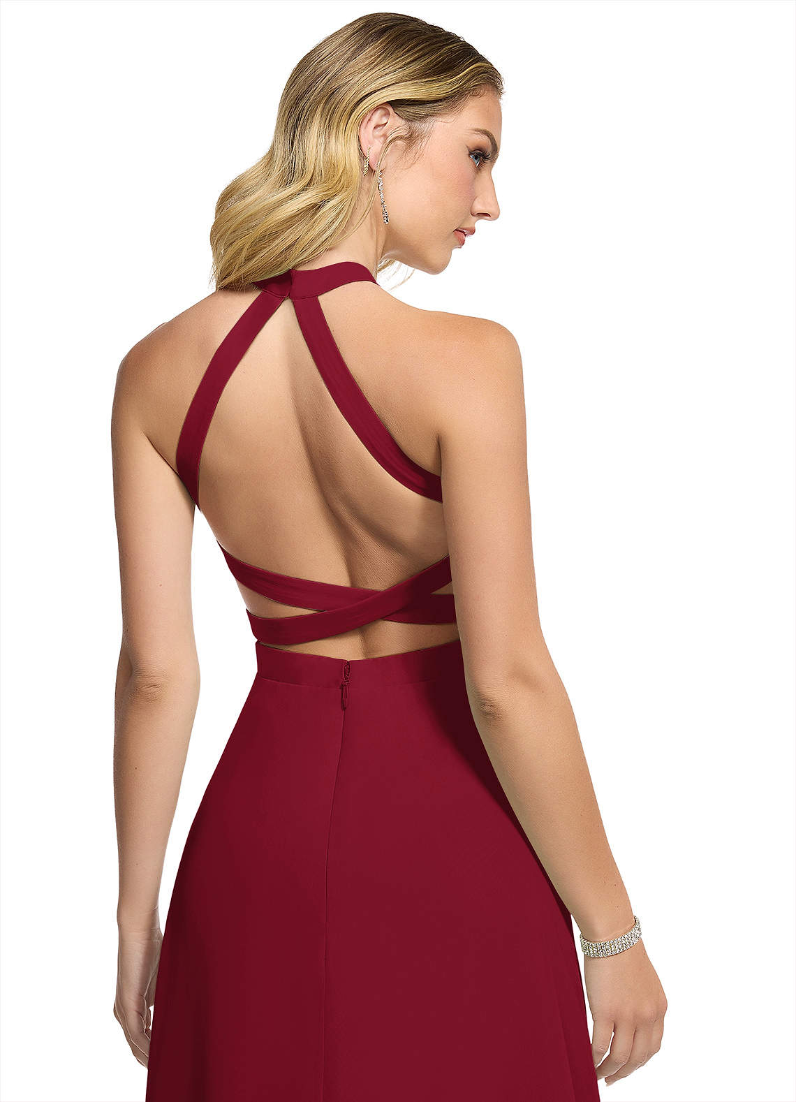 Azazie Clarice Burgundy Chiffon Bridesmaid Dresses | Azazie