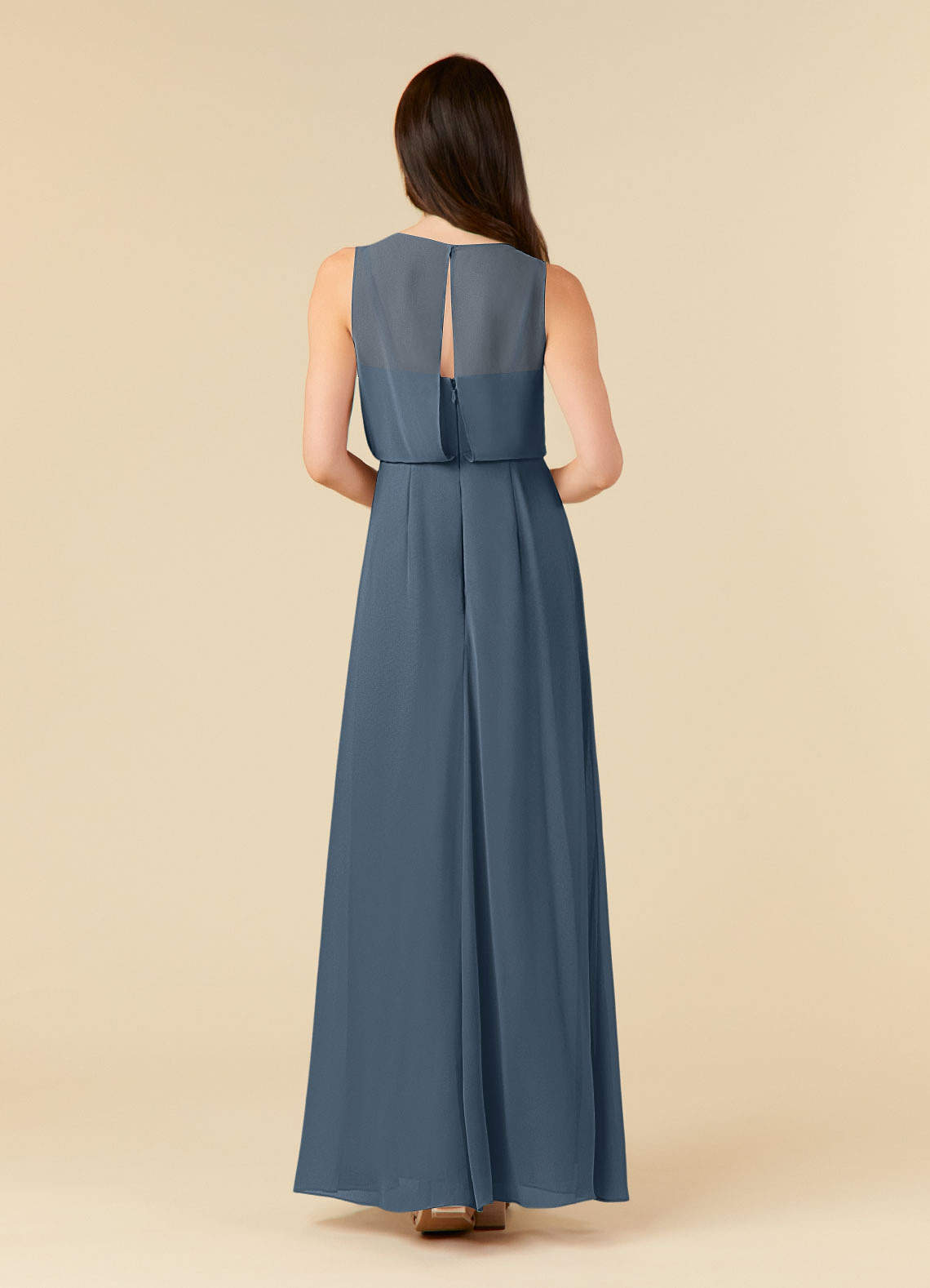 Neptune Azazie Marchioness A-Line Scoop Pleated Chiffon Floor-Length ...