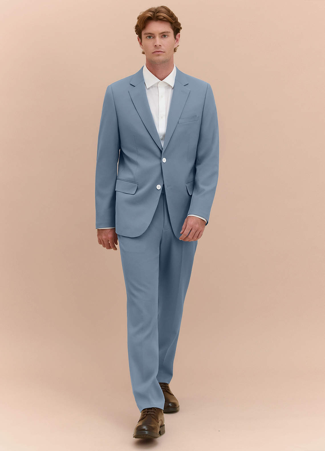 front James Dusty Blue Structured Stretch Suit