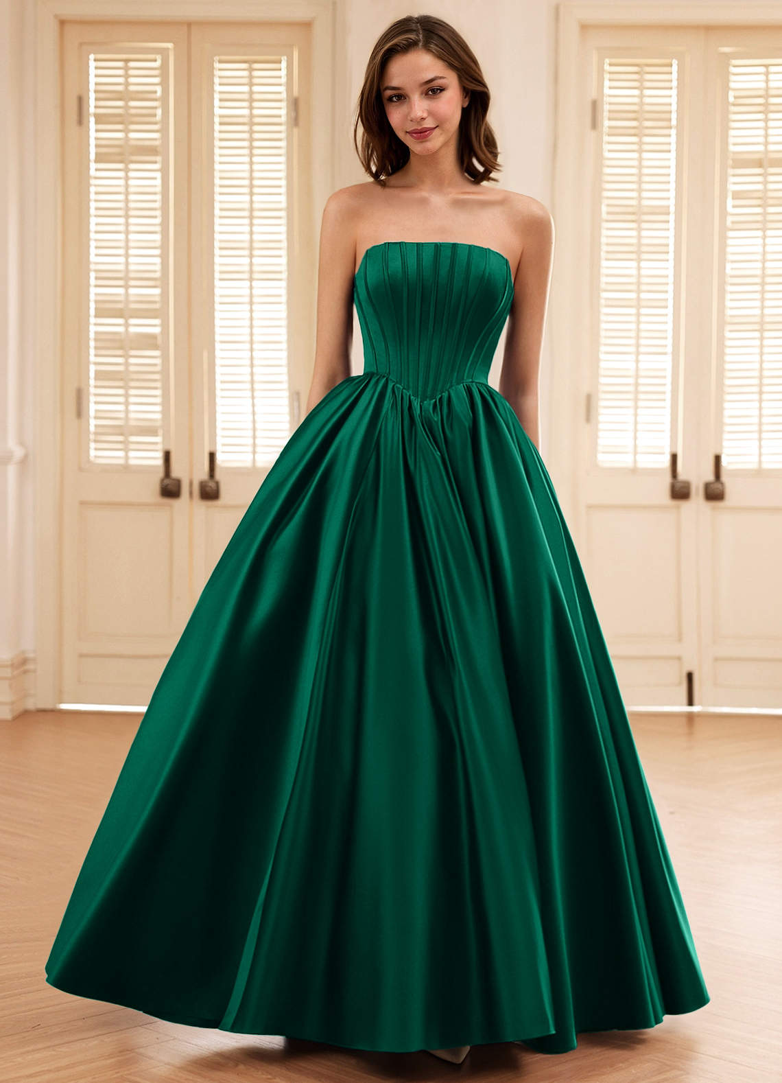 green emerald velvet dress Amazing Dark Green Off the Shoulder Lace Ball Gown Wedding Dress,Green –  Siaoryne main image 0