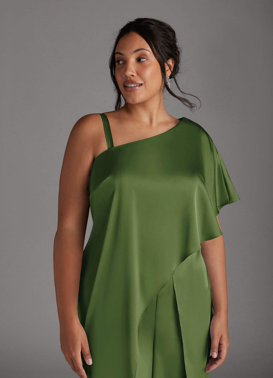 Azazie Hagretta vestidos de madre de la novia Vestido de Enebro de Satén Elástico de Mono/Traje de pantalón image11
