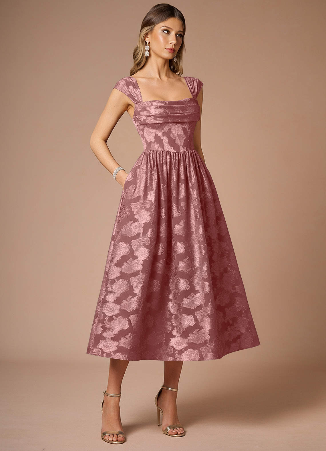 Robe Mi-Longue Roses Millésime Dana image2
