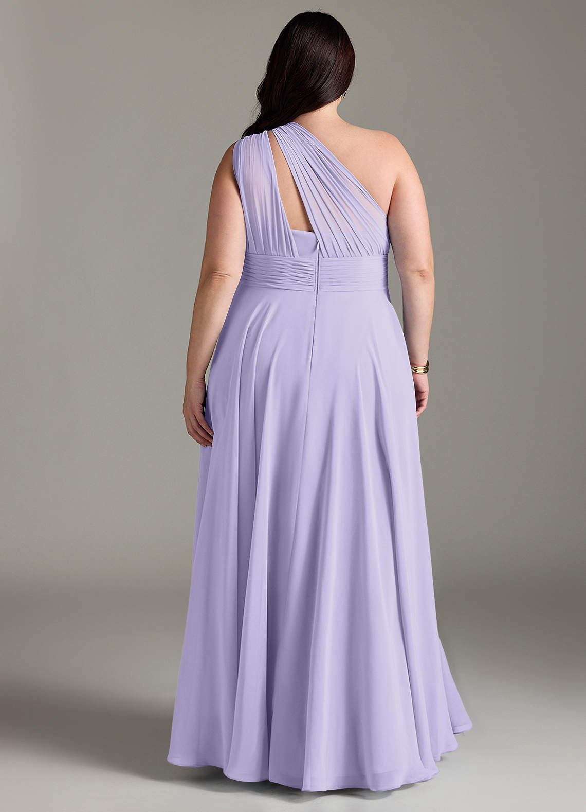Azazie Charlize Bridesmaid Dresses Lilac A-Line One Shoulder Chiffon Dress image7