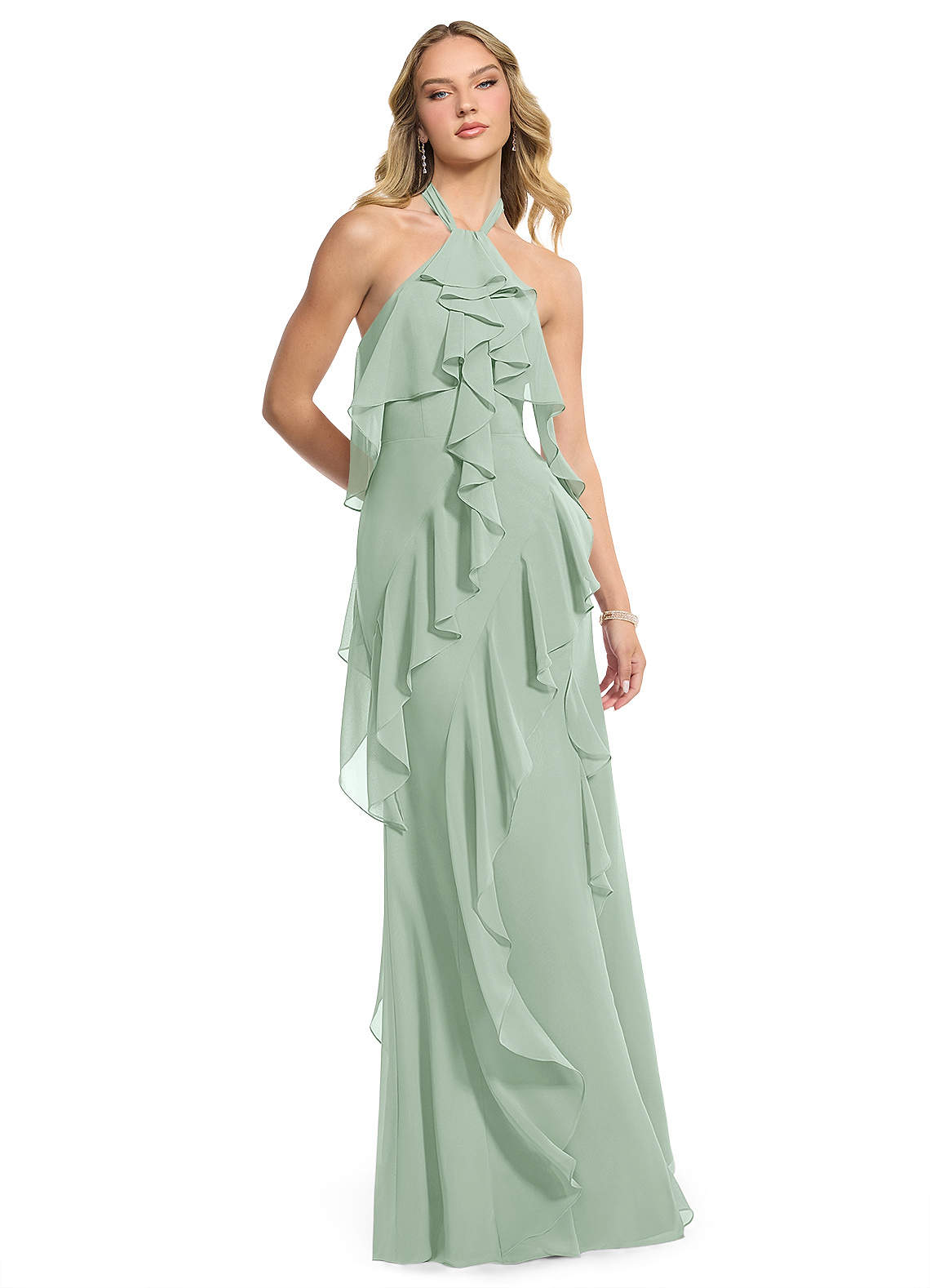 yarn bee bridesmaid dress Duntery Plus Size Bridesmaid Dress Double V-neck Empire Waist A-line Maxi Dress, Cinnamon-Rose