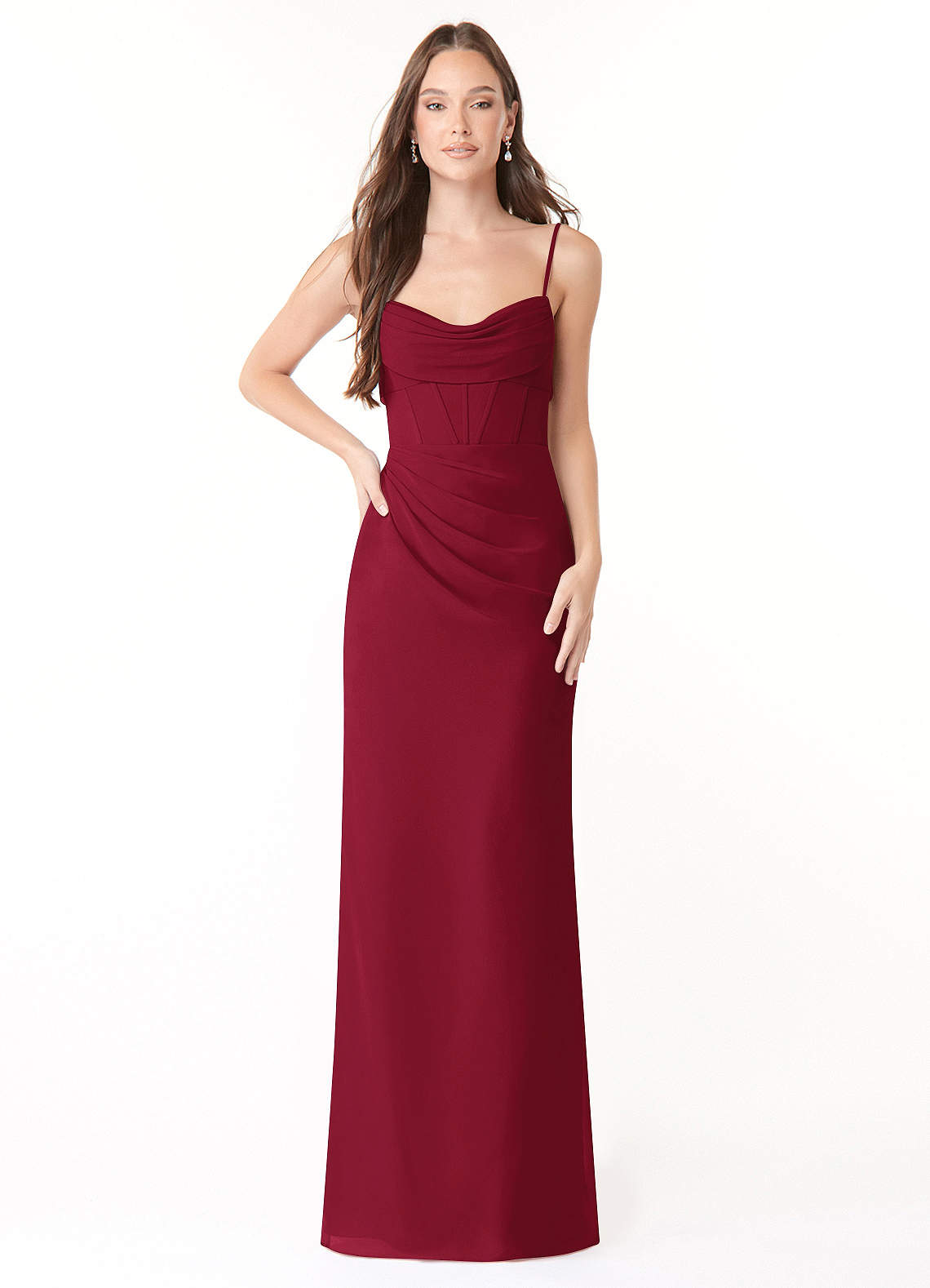 Spaghetti Chiffon Maroon Sheath Long Bridesmaid Dresses Spaghetti Chiffon Maroon Sheath Long Bridesmaid Dresses