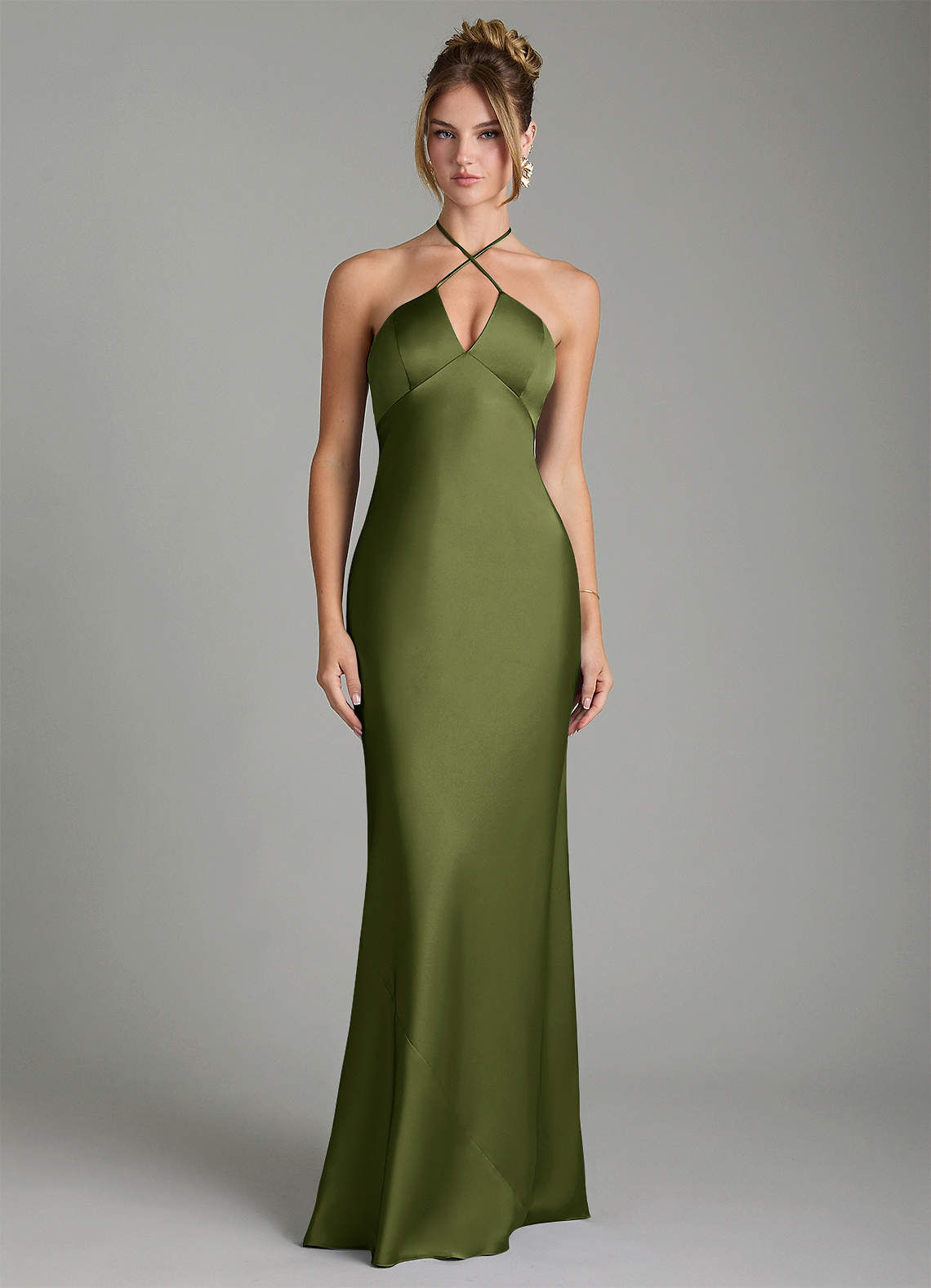 camille bridesmaid dresses Azazie Olive Stretch Satin disney princess characters black modest formal dress color?:navy blue The ruched bodice flows