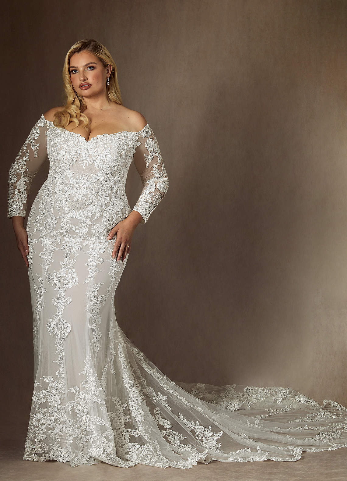 Azazie Empiria Wedding Dresses Diamond White Mermaid Sequins Tulle Dress image6