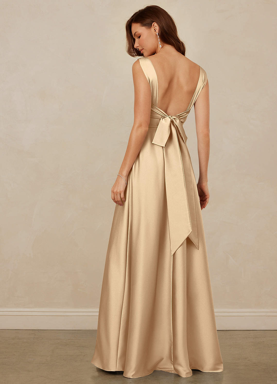 Christian Siriano Bridal for Azazie 1001 Bridesmaid Dresses Cowl Neck Stretch Satin A-line Dress image4
