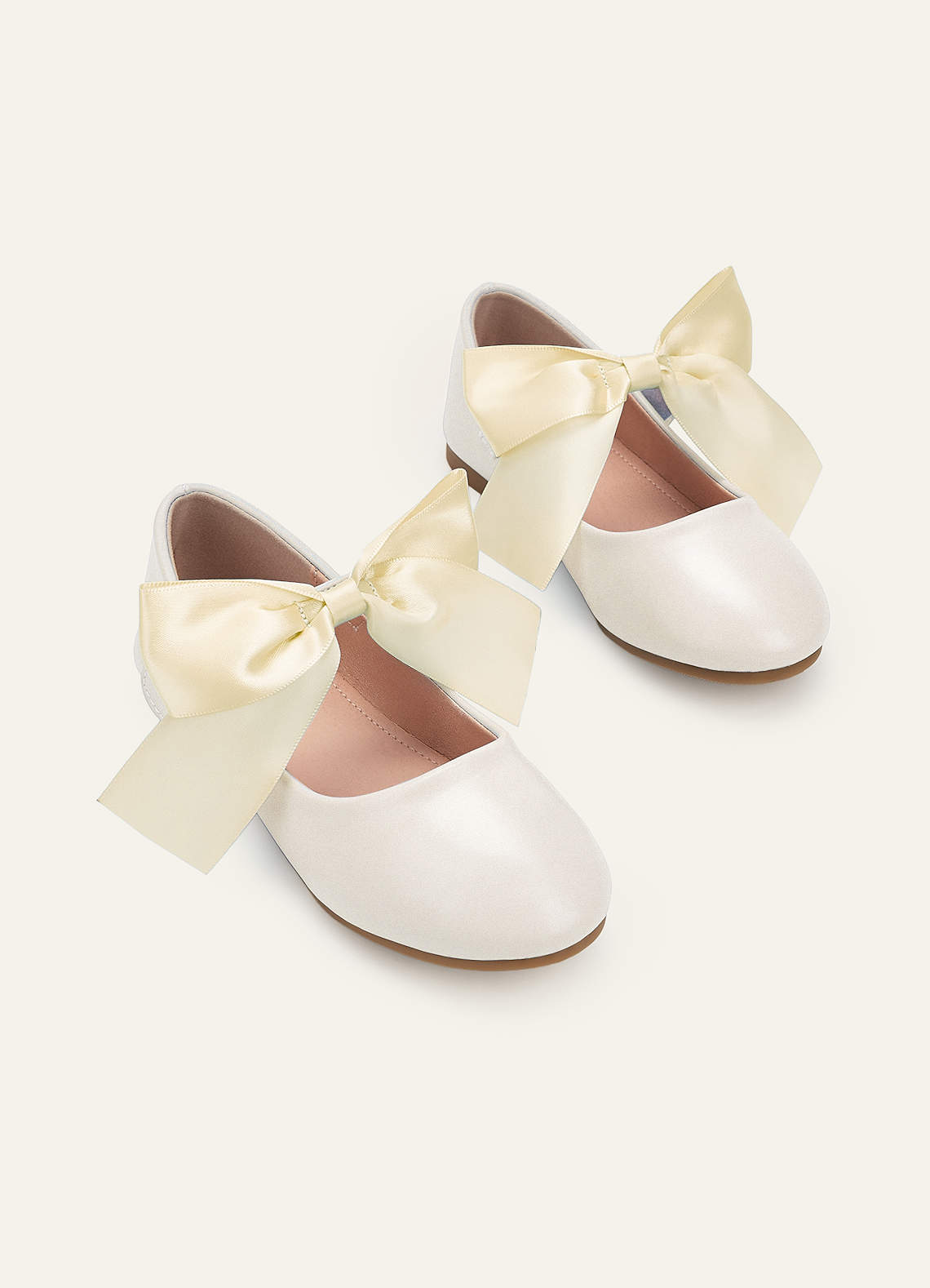 front Mary Jane platte schoenen voor meisjes met satijnen strik