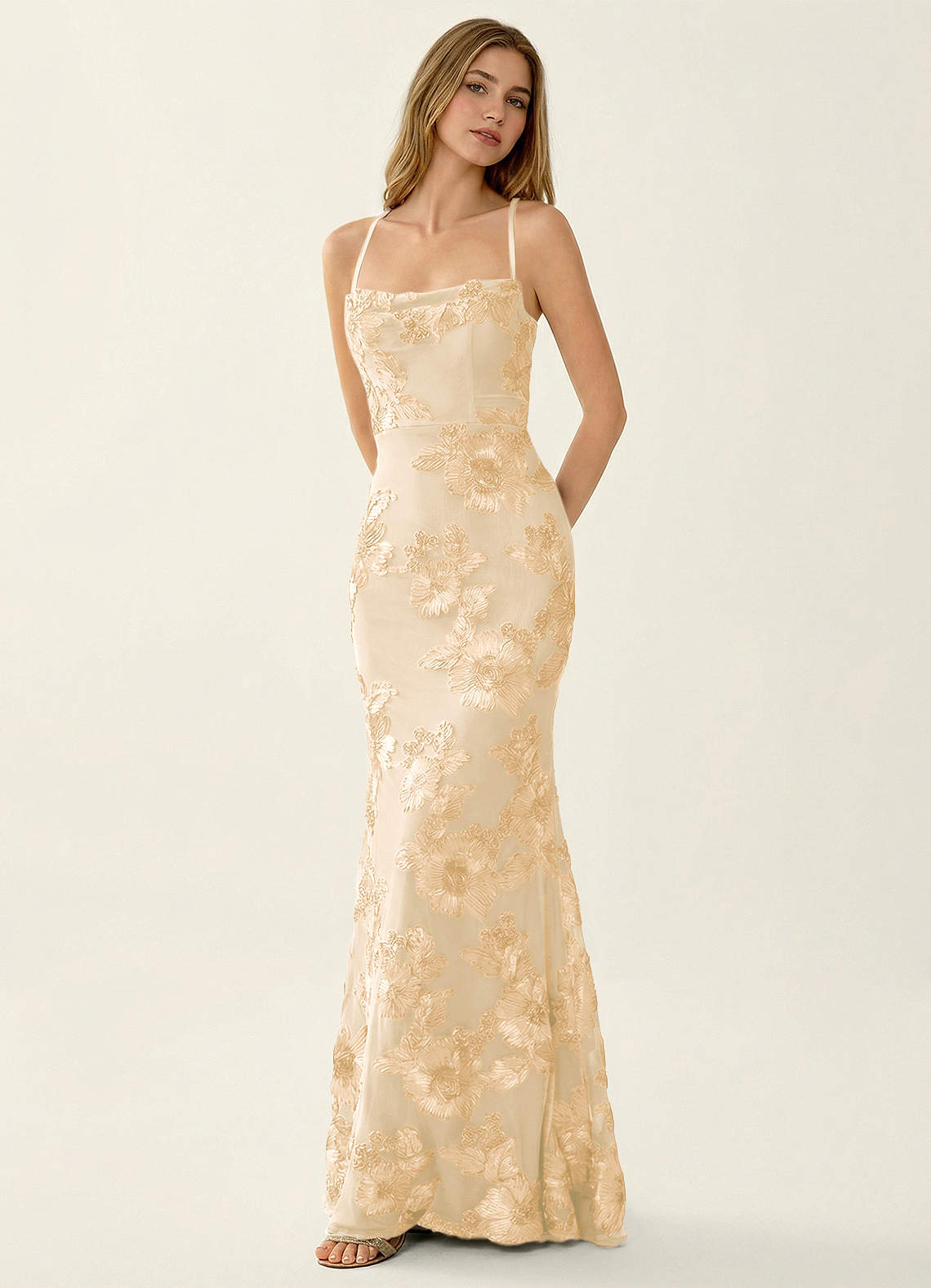 Kailani Yellow 3D Flowers Corset Mermaid Lace Up Back Prom Dress | Azazie