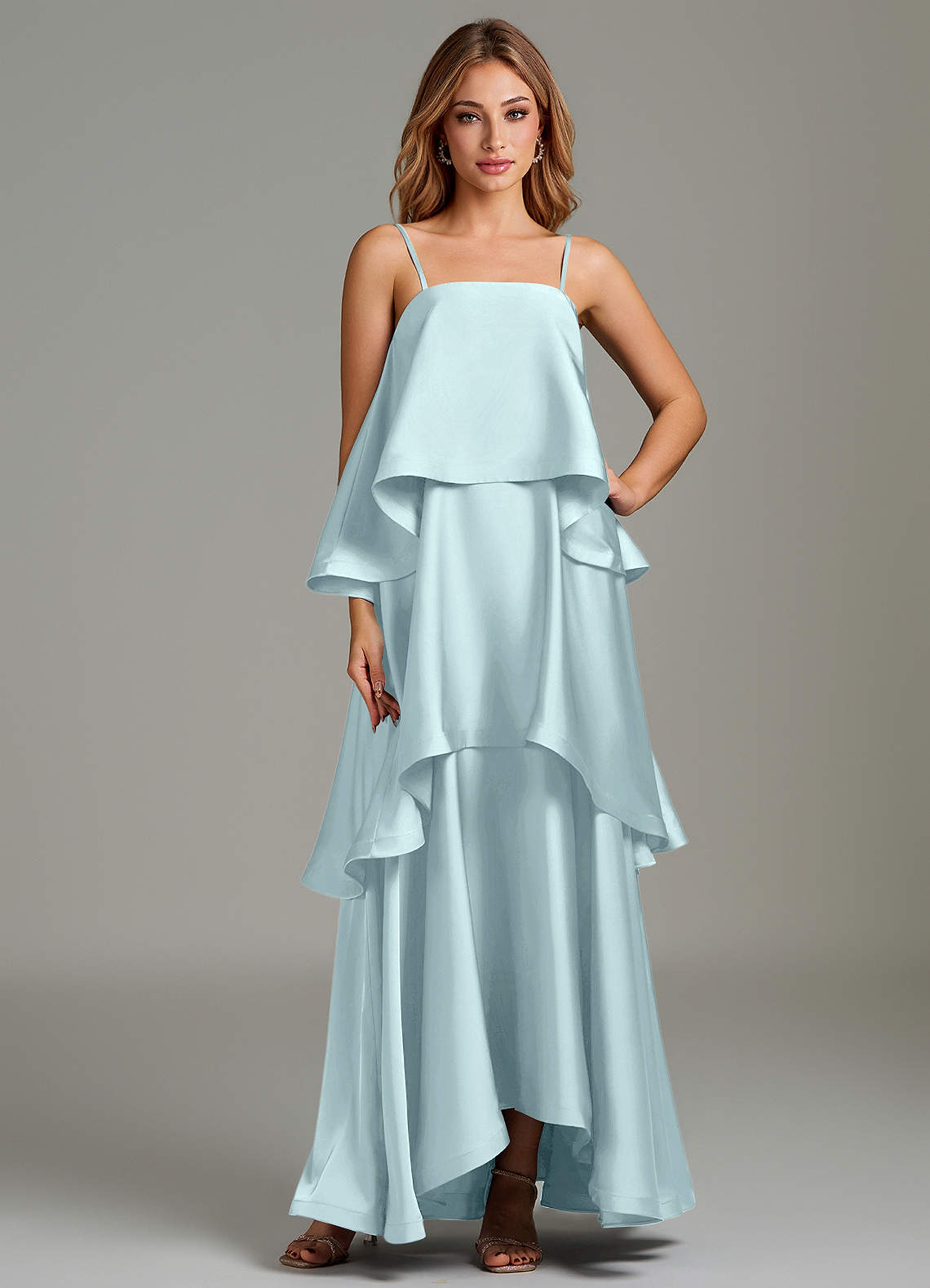 bridesmaid dresses azalea Azazie Sea Glass Stretch Satin length chiffon skirt SCH007474_R_L Blue Adult Octopus Costume Color:Honeycomb