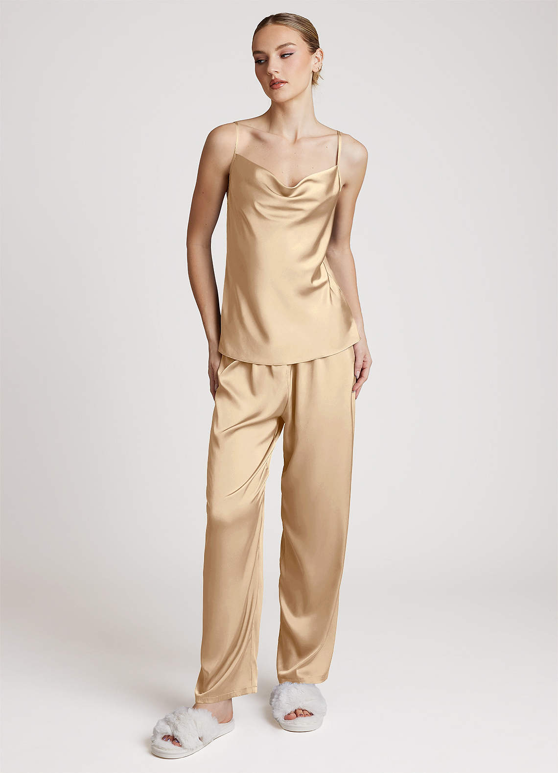 front Ensamble de Pyjama 3 Pièces en Satin