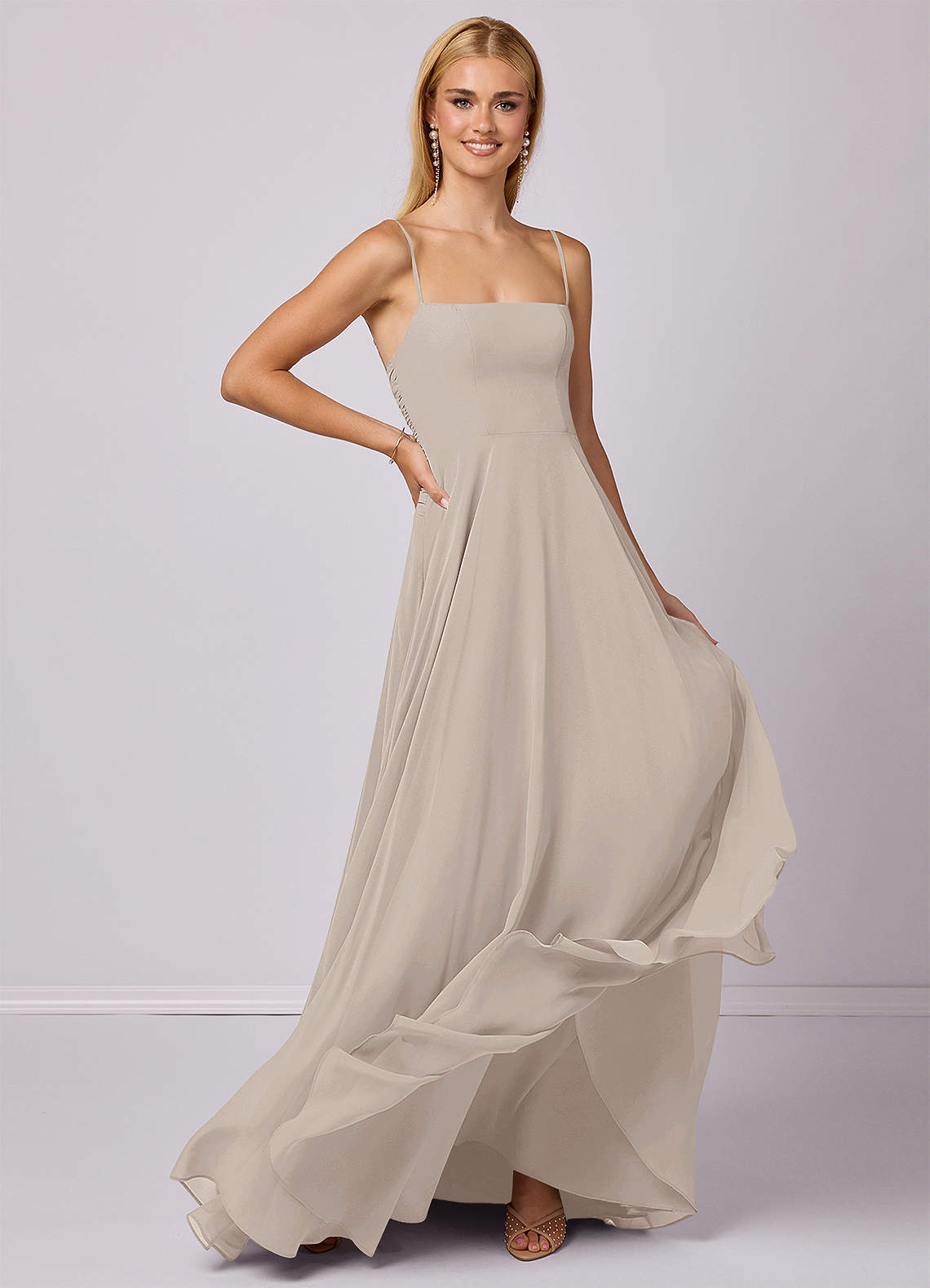Barbie ♥ Azazie Bridesmaid Dresses Frost A-Line Chiffon Dress image2